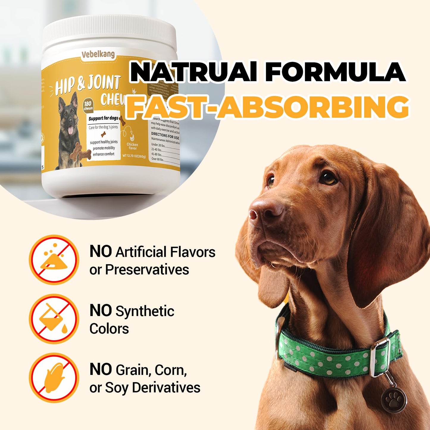 180 Chews Glucosamine Chondroitin Joint Chews for Dogs, Chicken Flavor 13 in 1 with Glucosamine, Chondroitin, MSM, Omega-3 Support Hip & Joint Support - Joint Pain Relief Flavored Fit All Breed