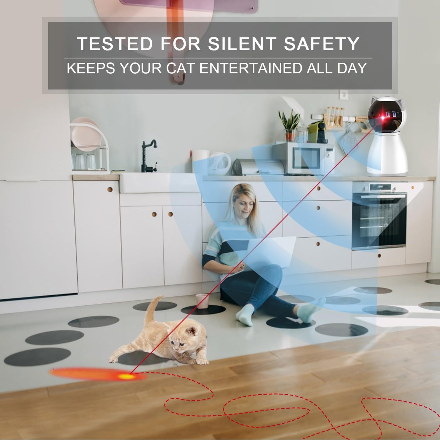 YVE LIFE Laser Cat Toys for Indoor Cats,The 4th Generation Real Random Trajectory Motion Activated Rechargeable Automatic Cat Laser Toy,Interactive Cat Toys for Bored Indoor Adult - Medaid International