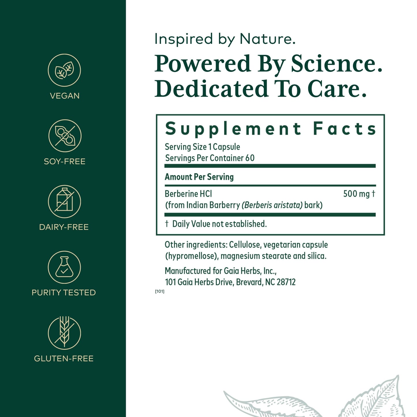GAIA HERBS PRO Berberine Metabolic - Supplement Supplement with Berberine HCI - Vegan, Gluten-Free, Soy-Free - 60 Capsules (60 Servings) - Medaid International