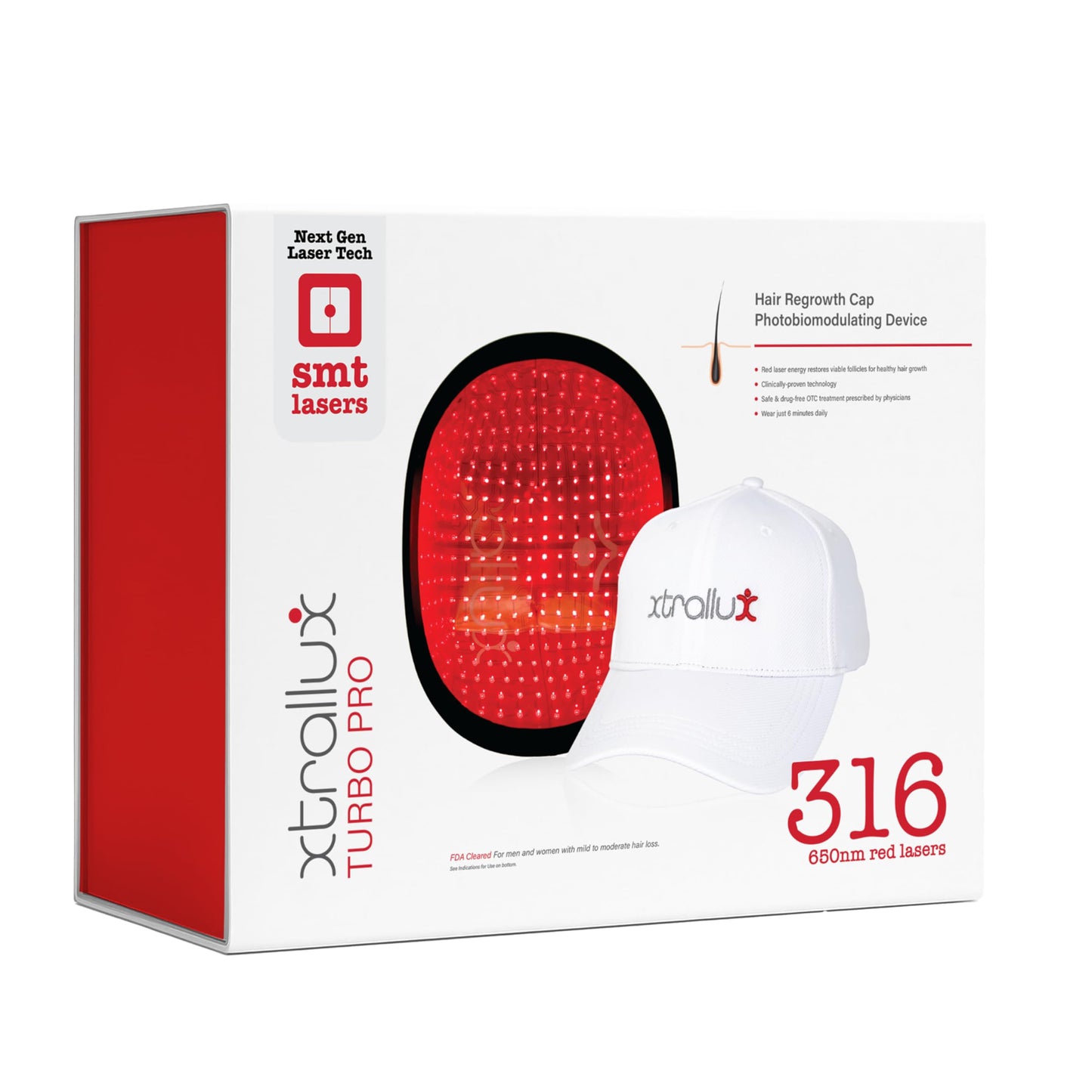 Xtrallux Turbo Pro Laser Hair Growth Cap with 316 Lasers – 6 Minute Treatment Time for Thinning Hair | Hair Loss Treatment | Hair Regrowth Cap for Men and Women - Medaid International