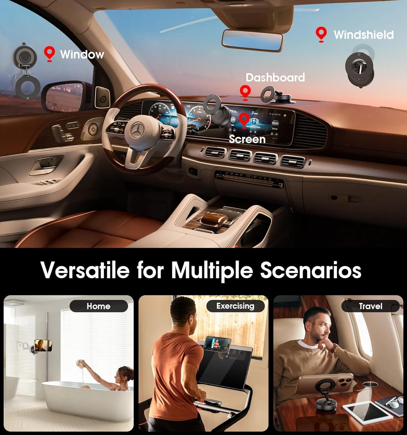 360 Adjustable Vacuum Magnetic Phone Holder for Car
