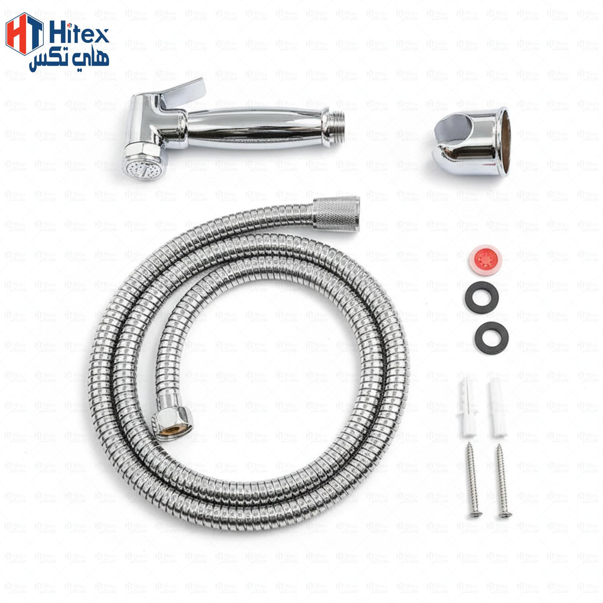 HITEX Milano Luxury Brass Shattaf Set – Chrome Plated Handheld Bidet Spray with Hose & Holder | Easy Installation, Durable & Rust Resistant, Smooth Finish for Bathroom Hygiene