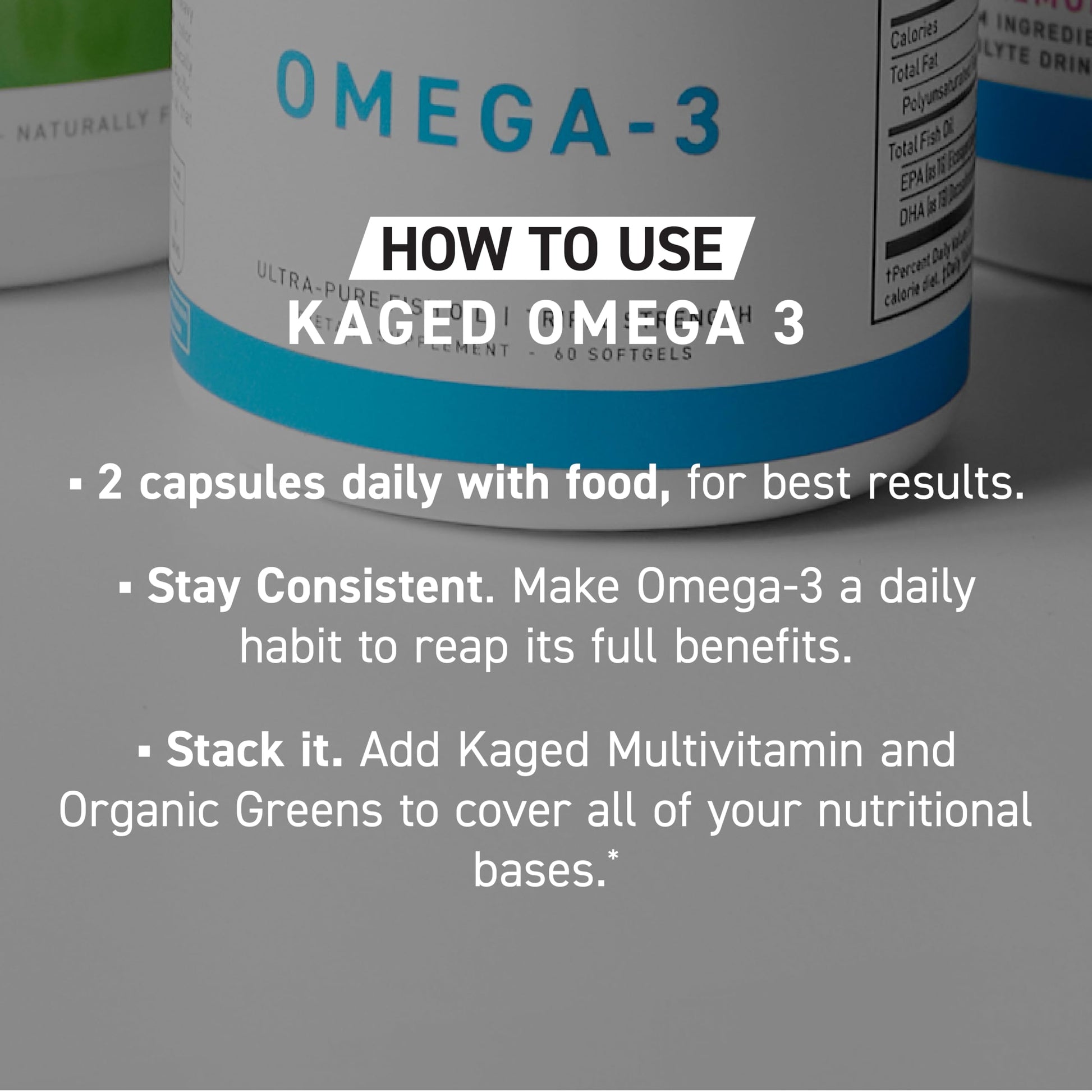 Kaged Omega 3 Fish Oil Supplement, 3000mg Omega 3 Fatty Acid with EPA & DHA, Ultra-Pure, No Fish Burps, 60 Pills - Medaid International
