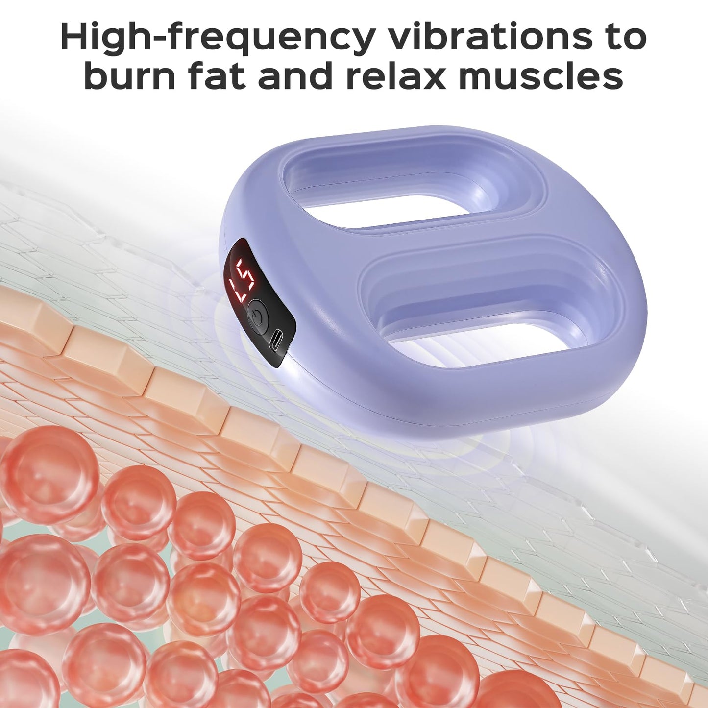 BoxactionsS Vibration Plate for Lymphatic Drainage & Weight Loss - Portable Cordless Handheld Massager with 8 Levels, Mini Full-Body Fascia Ring with Belt - Gift for Women (Purple)
