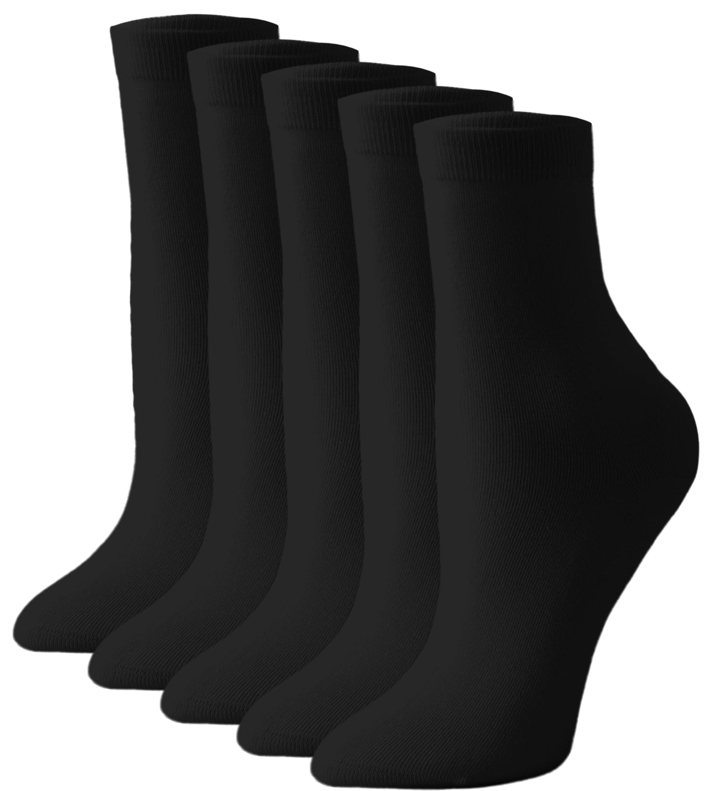 Irisbear Black Crew Socks for Women Bamboo Viscose Quarter Crew Socks Aesthetic Soft Ankle Dress Socks 5-9 - Medaid International