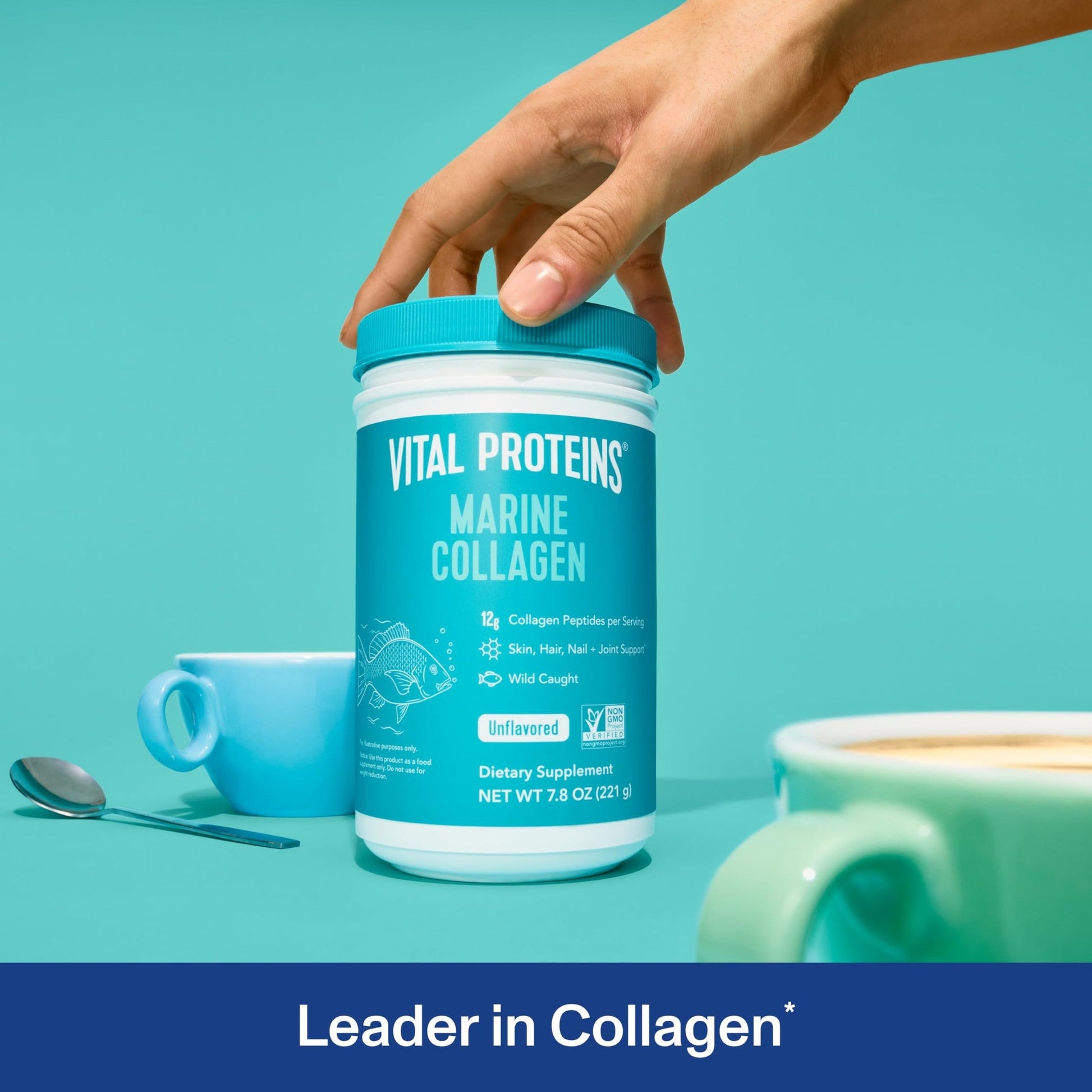 Vital Proteins Marine Collagen Peptides Powder Supplement for Skin Hair Nail Joint - Hydrolyzed Collagen - 12g per Serving - 7.8 oz Canister - Medaid International