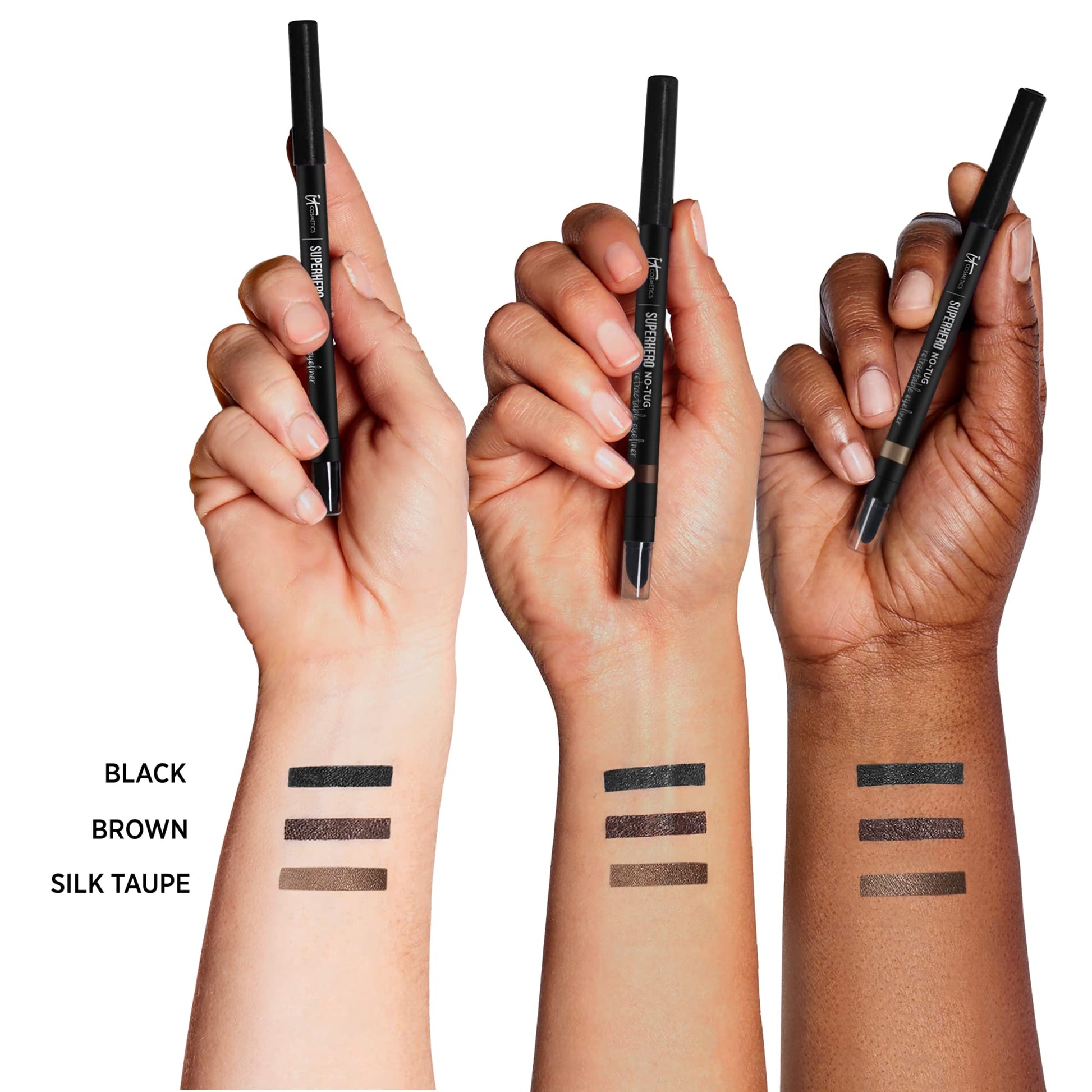 IT Cosmetics Superhero No-Tug Retractable Eyeliner, Brown - All-Day Wear, Waterproof Formula Won’t Smudge - With Avocado Oil, Chamomile Extract, Vitamin E & Carnauba Wax - 0.008 oz - Medaid International