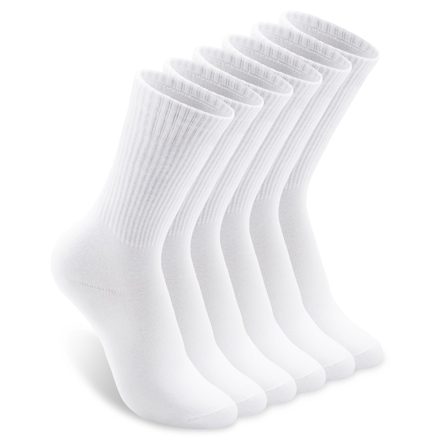 COZYOFFI White Socks for Women Crew: Mid High Length for Boots, Sneakers, Loafer - Medaid International
