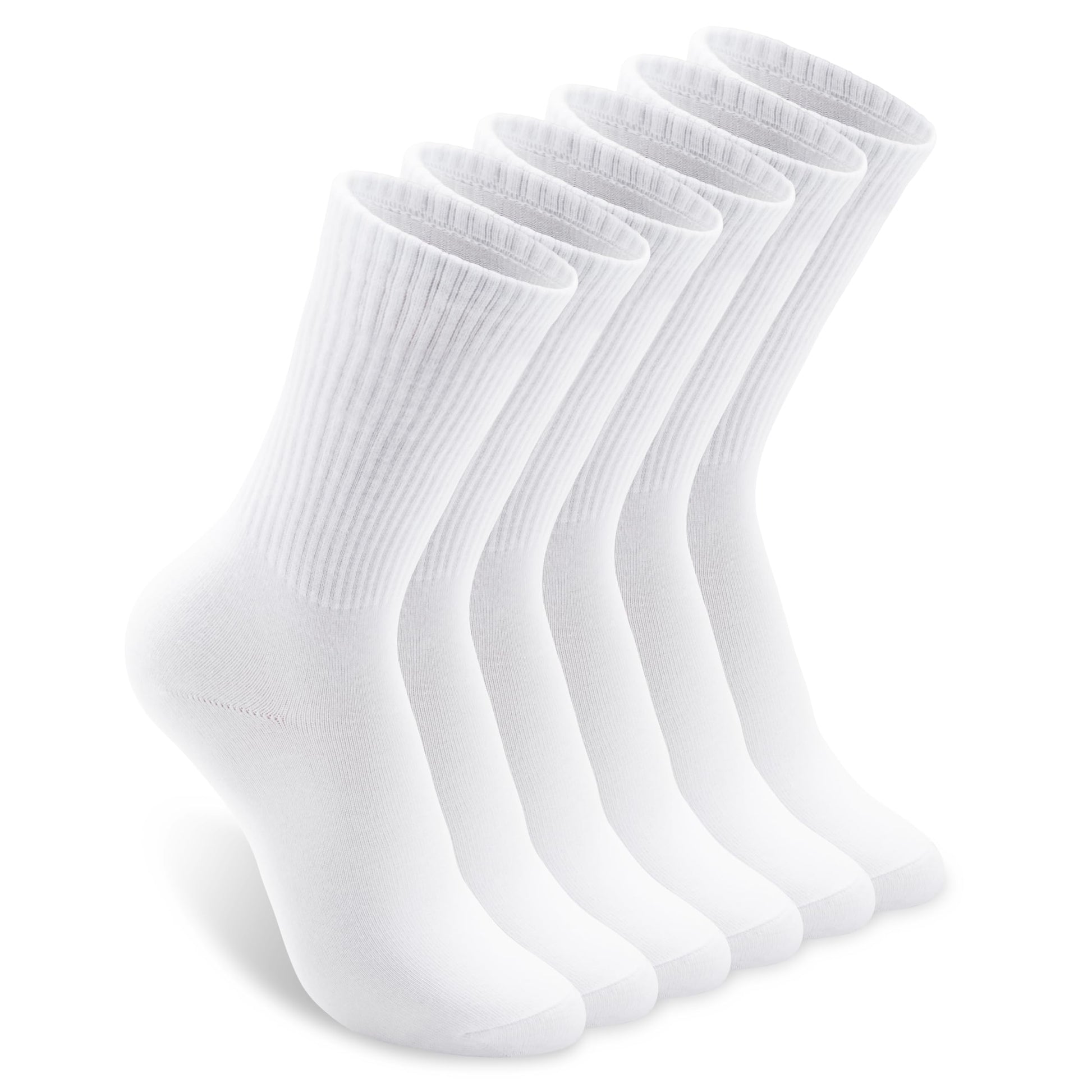 COZYOFFI White Socks for Women Crew: Mid High Length for Boots, Sneakers, Loafer - Medaid International