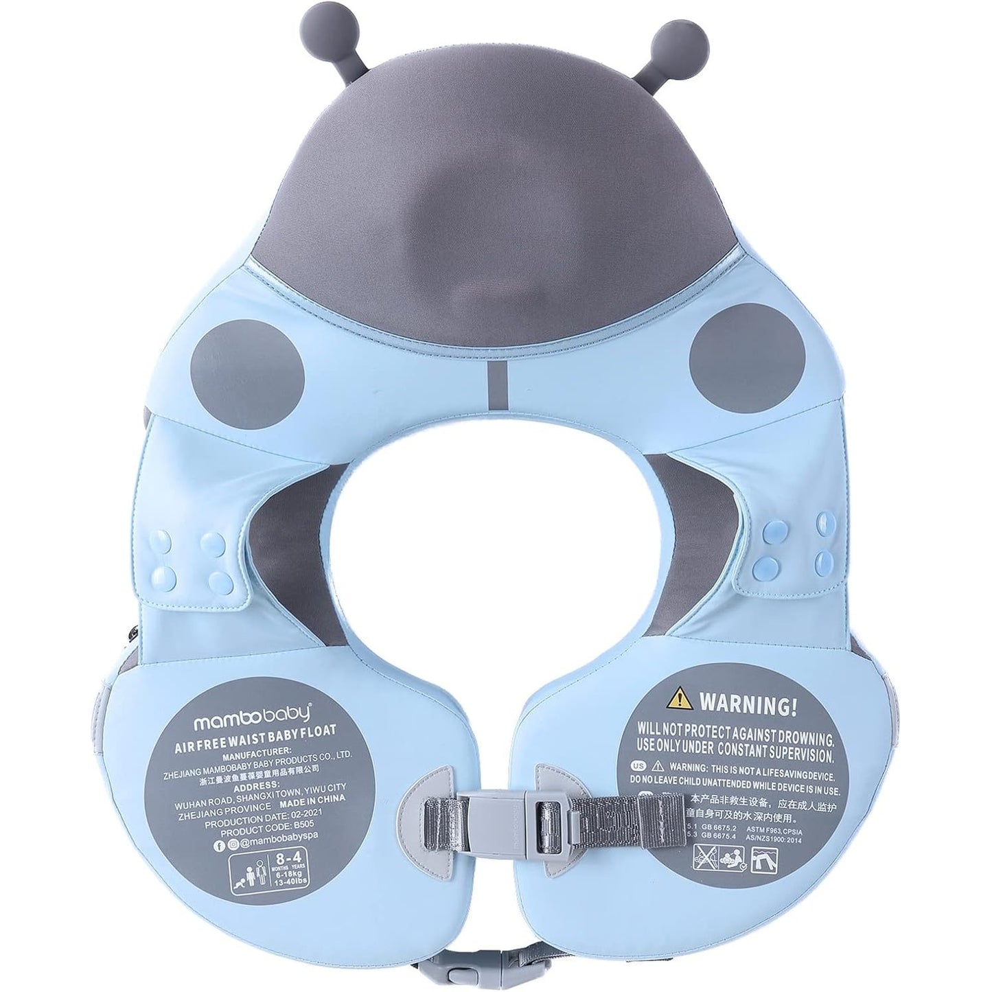 Mambobaby - Waist Baby Float With Canopy - Blue