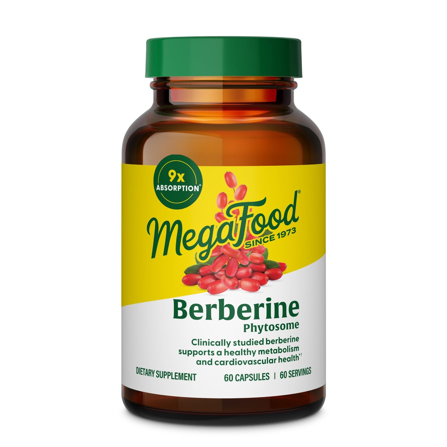 MegaFood Berberine Phytosome - Berberine Supplement 550 mg Per Serving, 1100 mg Daily - 9X Absorption - Supports A Healthy Metabolism & Cholesterol Levels - Vegan - 60 Capsules, 30 Day Supply - Medaid International