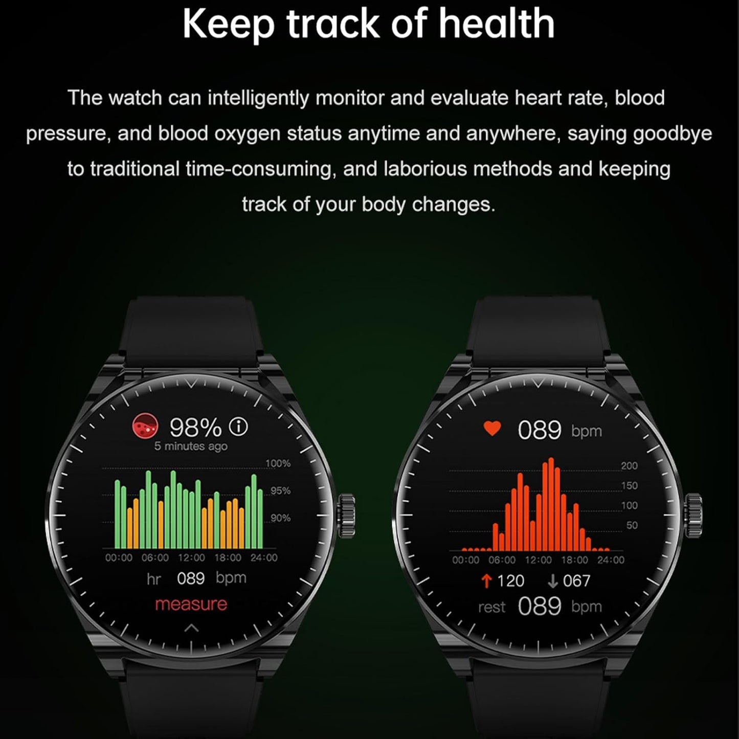 Findtime Smart Watch 1.53 Inch with Bluetooth Wireless Earphones