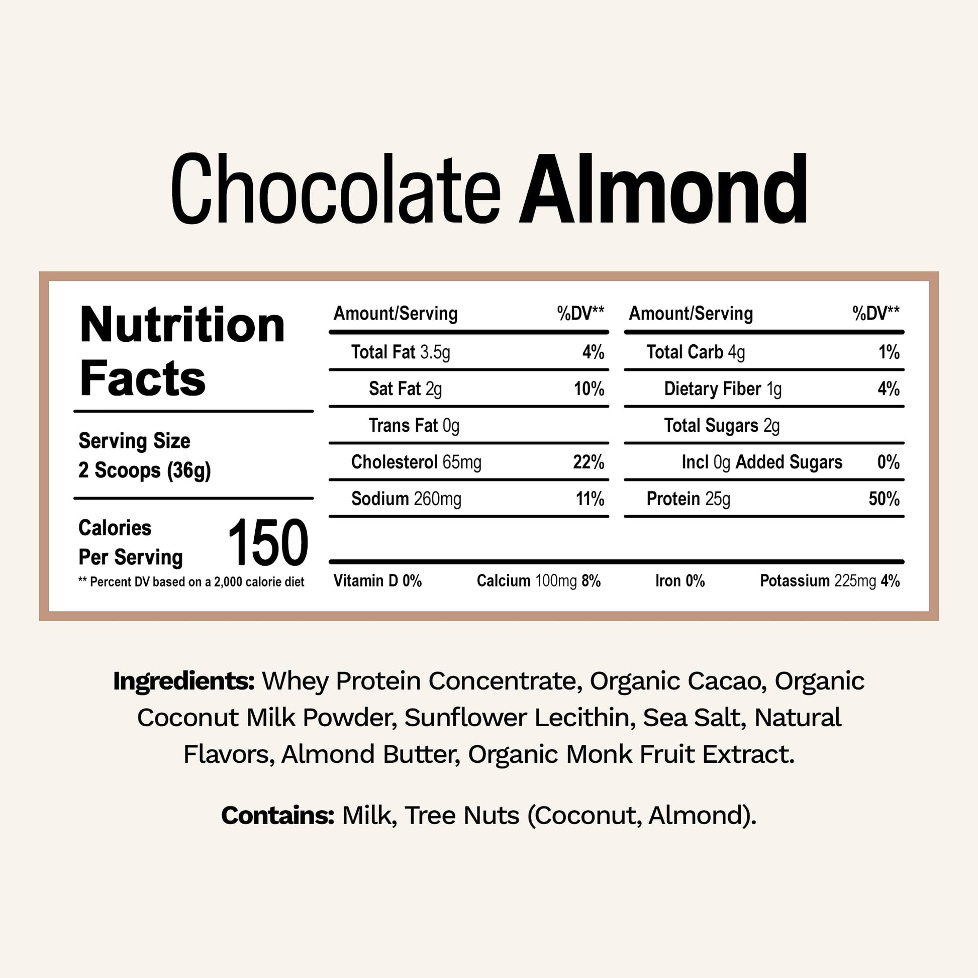Rise Grass-Fed Whey Protein Powder - Chocolate Almond | 25g Protein No Artificial Flavors, Colors, or Preservatives - Sugar Free, Gluten-Free, Soy Free (2.4 lbs) - Medaid International