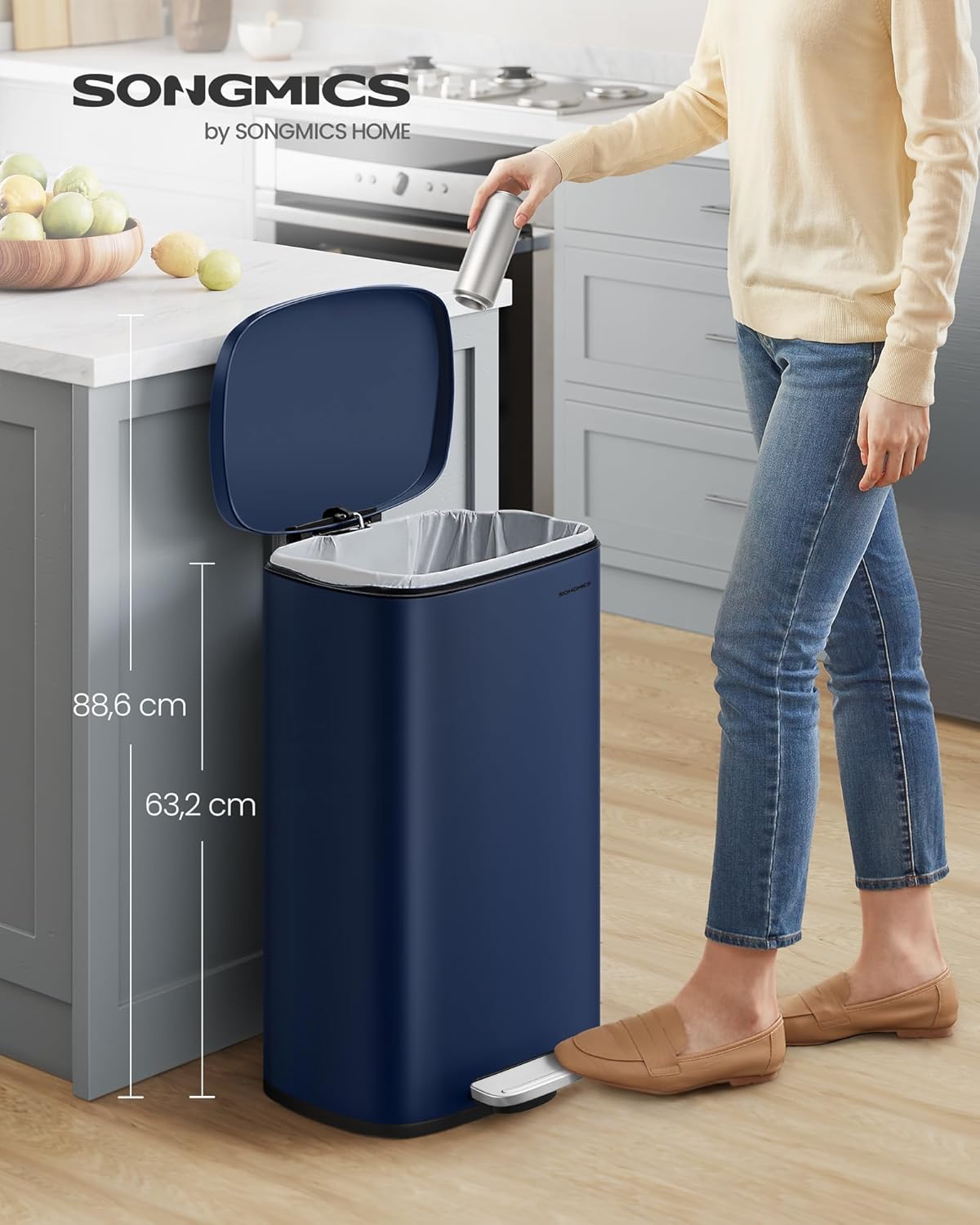 SONGMICS Garbage Bin LTB050L02