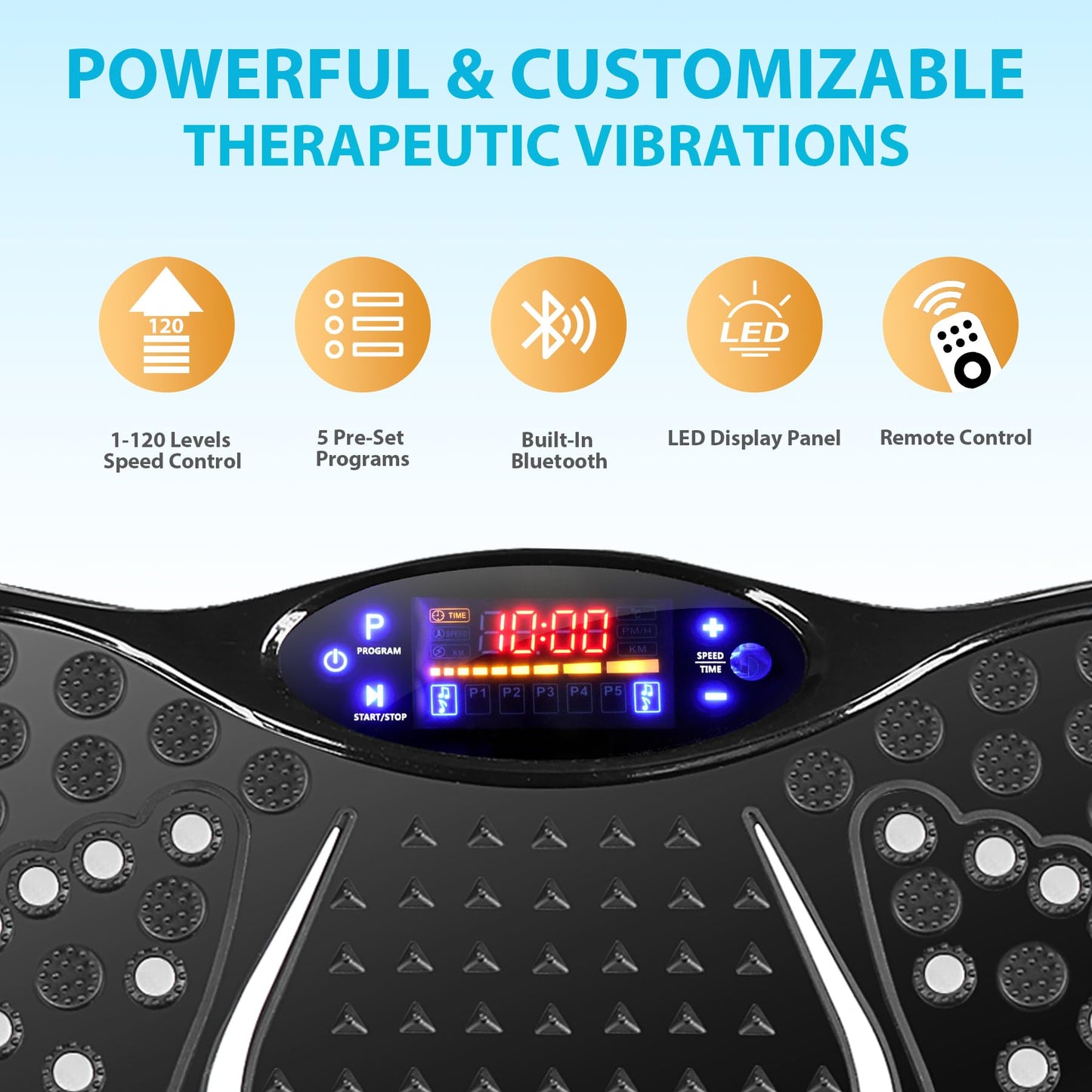 LEMY Mini Vibration Plate Machine with Remote Control,120 Speed Levels and Loop Bands,Whole Body Workout Vibration Platform for Weight Loss,Lymphatic Drainage,Muscle Toning,Cellulite Reduction at Home