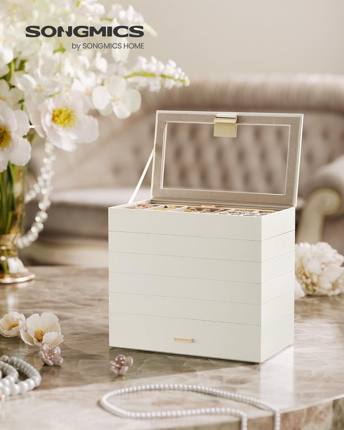 SONGMICS Jewellery Box JBC195W01