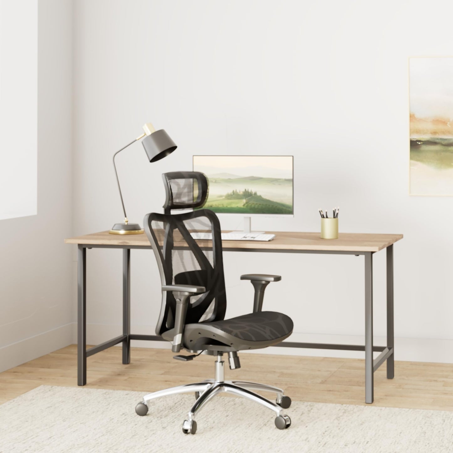 SIHOO M57 Ergonomic Office Chair with 3 Way Armrests Lumbar Support and Adjustable Headrest High Back with Tilt Function (Black) - Medaid International