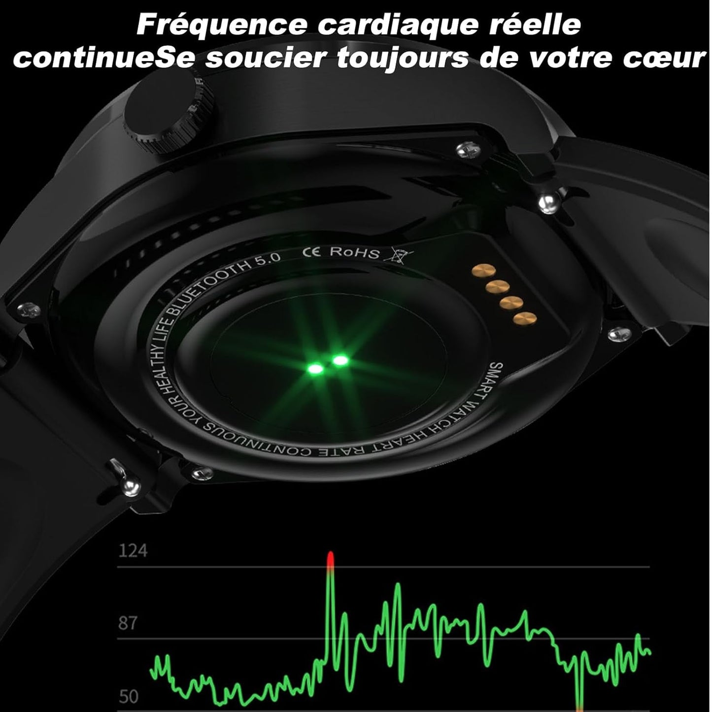 Findtime Smart Watch 1.53 Inch with Bluetooth Wireless Earphones