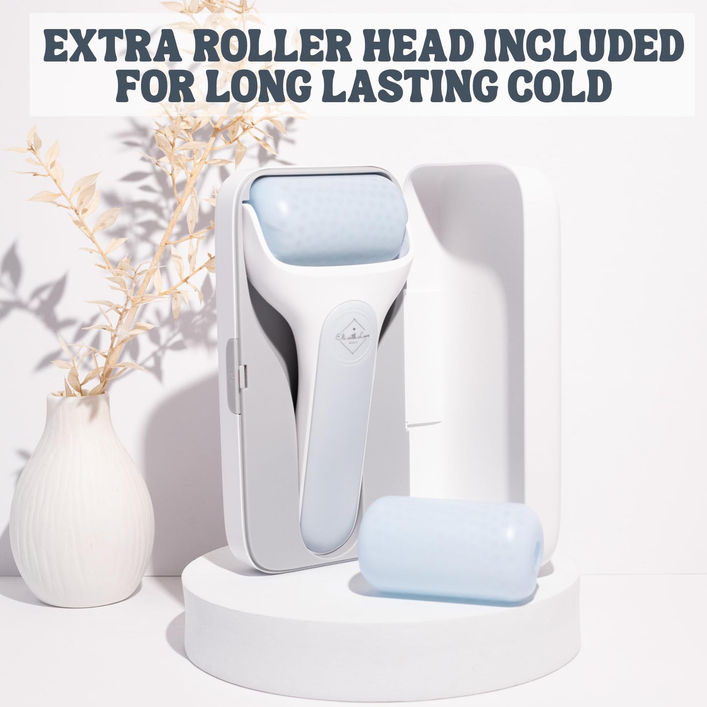 Eli with Love Ice Roller for Face Premium Facial Ice Roller with Carry Case and 2X Rollers for Long Lasting Cold - Eye Roller for Puffy Eyes & Cold Massage for Migraines - Medaid International