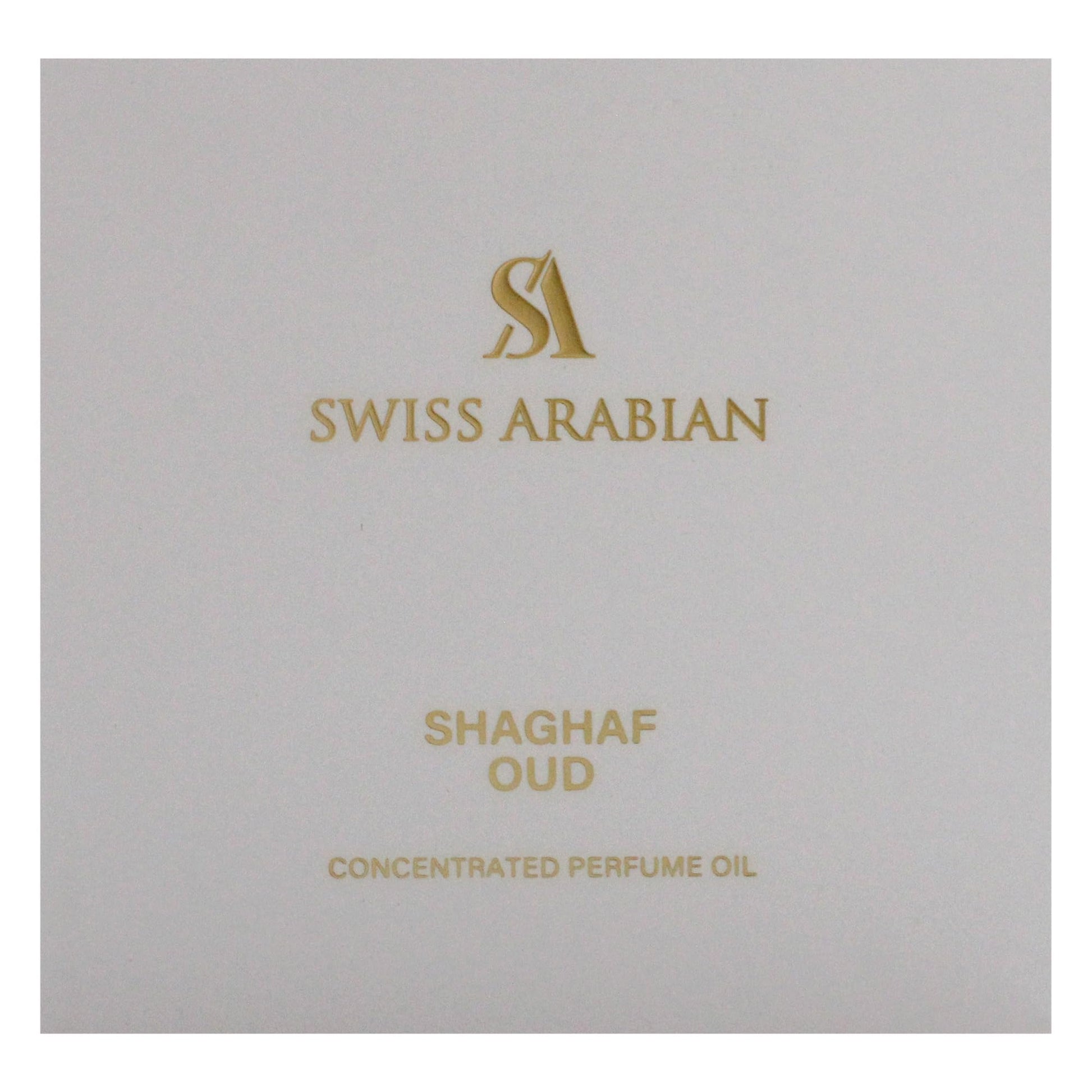 Swiss Arabian Shaghaf Oud - Luxurious Concentrated Perfume Oil - Long Lasting Artisan Perfume with Notes of Saffron, Praline, and Vanilla - 0.4 oz - Medaid International