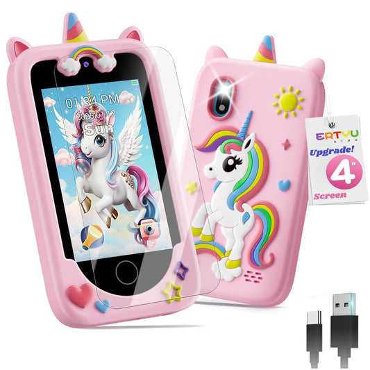 ERTYU 4" Kids Phone Toys for Girls Ages 3-7,Children's Phone Learning Toys