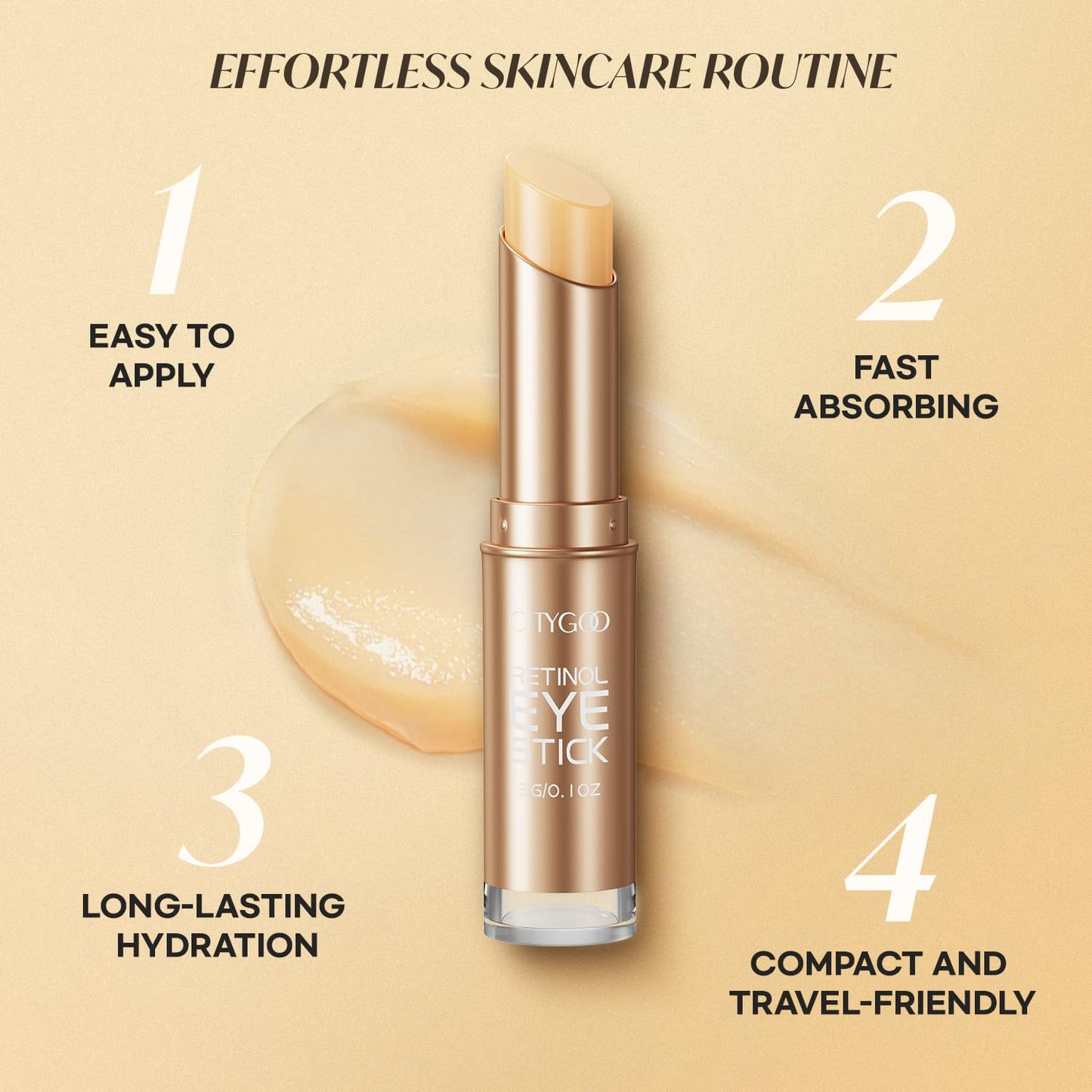 CITYGOO Retinol Eye Stick With Collagen, Hyaluronic Acid For Dark Circle, Under Eye Cream Anti Aging, For Puffiness and Bags Reduces Fine Lines (Retinol Eye Stick, 1pcs) - Medaid International