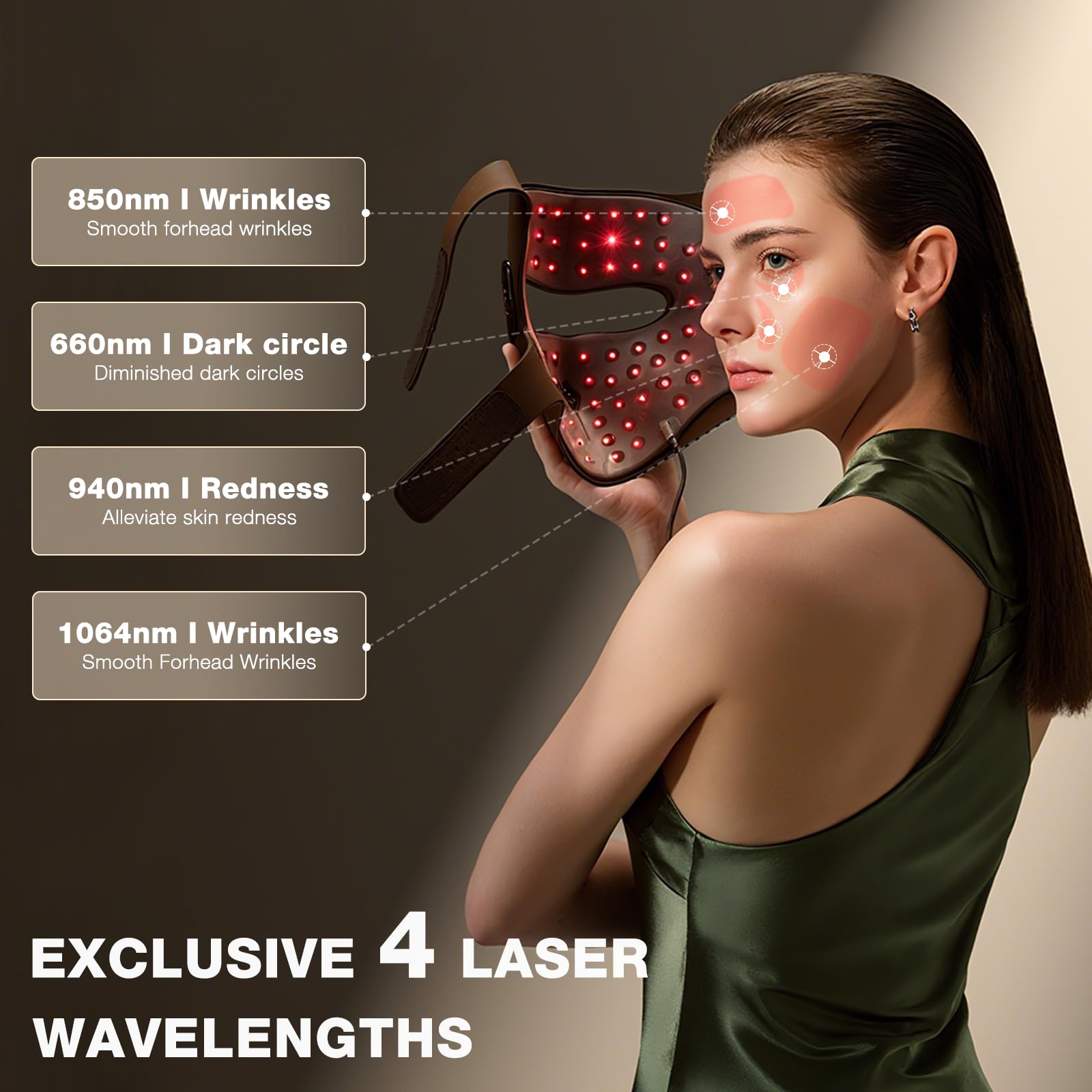 JOVS 4D Laser Light Therapy Mask, Red Light Therapy Mask for Face with FPT Technology, 4 Long Light Waves for Deep Anti-Aging and Wrinkle Reduction, 6× More Powerful than LED Laser Tech - Medaid International