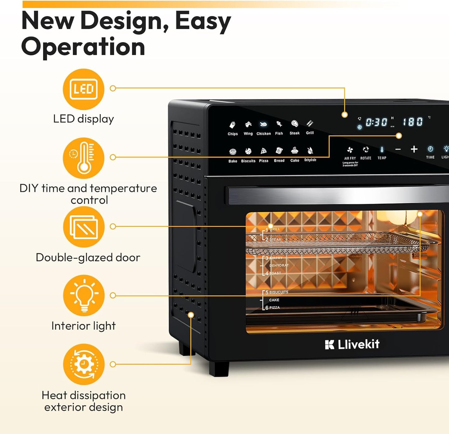 All In One,  XXXL 26L Air Fryer Oven, 1700W - Medaid International