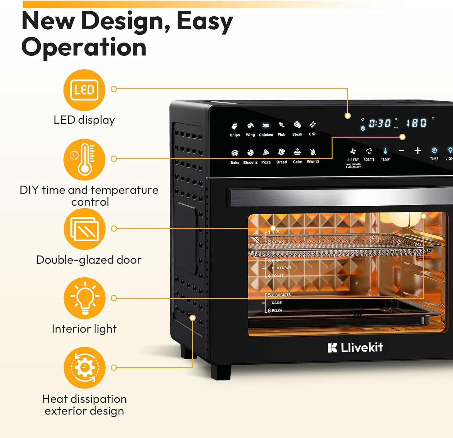 All In One,  XXXL 26L Air Fryer Oven, 1700W - Medaid International