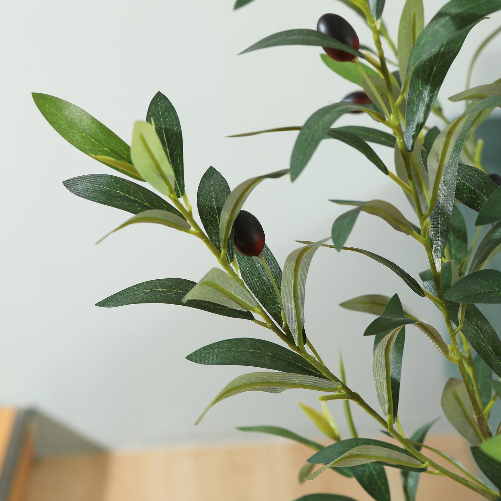 LOMANTO Artificial Olive Trees, 6 ft Tall Fake Olive Trees for Indoor, Faux Olive Silk Tree, Large Olive Plants with White Planter for Home Decor and Housewarming Gift, 1 Pack - Medaid International