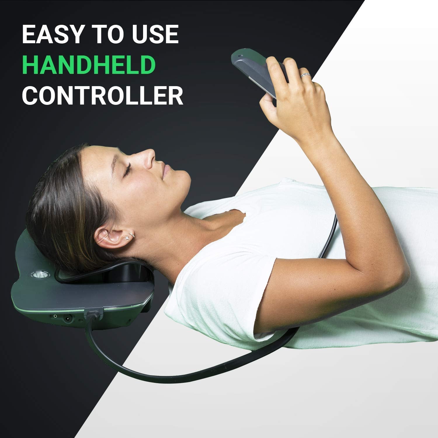 Neck Traction with Heat Therapy by Dynamic Wedge Cervical - Automatic Device, Multi-Function Programs, Adjustable Temperature - Neck Pain Relief, Stretcher - Medaid International