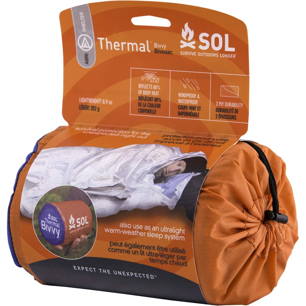 S.O.L. Survive Outdoors Longer S.O.L. 80% Reflective Thermal Emergency Bivvy