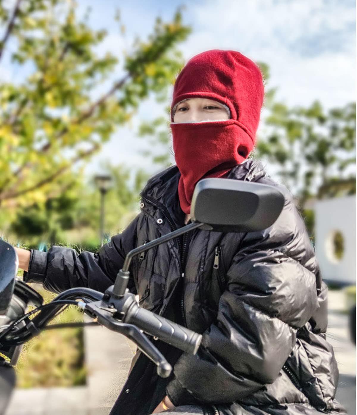 TERRIFI 2-in-1 Winter Hat and Scarf Set - 2Pcs Unisex Thick Knit Beanie with Fleece Lined Facemask & Neck Warmer, Cozy Thermal Protection, Warm Facemask Cap for Outdoor skiing, Cycling, and Hiking