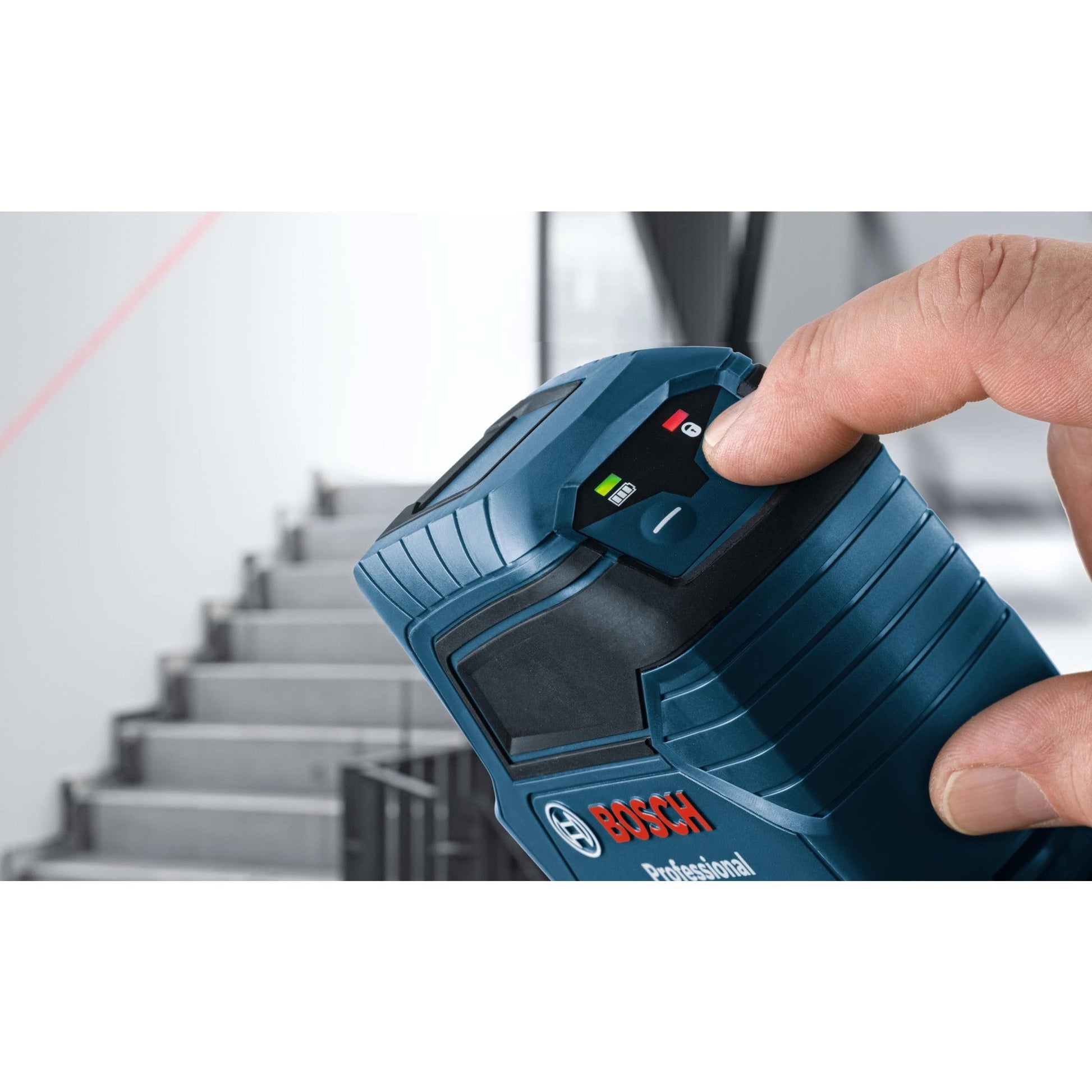 BOSCH GLL 100 GX 100 Ft Green-Beam Self-Leveling Cross-Line Laser, Includes 3 AA Batteries, Positioning Device, Green Laser Target Plate, & Heavy-Duty Pouch - Medaid International