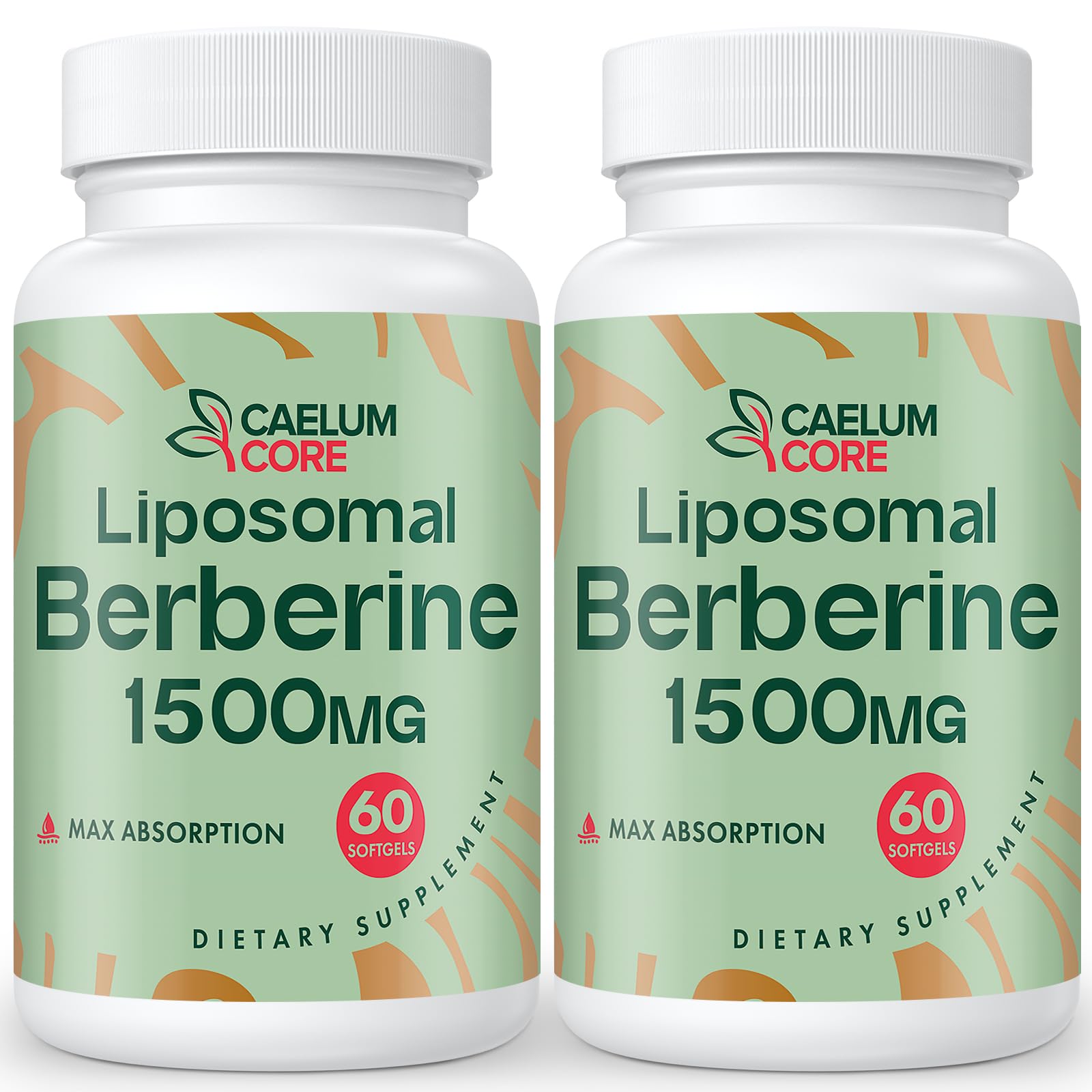 CaelumCore Liposomal Berberine HCL - Berberine 1500mg High Bioavailability, Berberines Supplement for Women and Men (2 Pack) - Medaid International