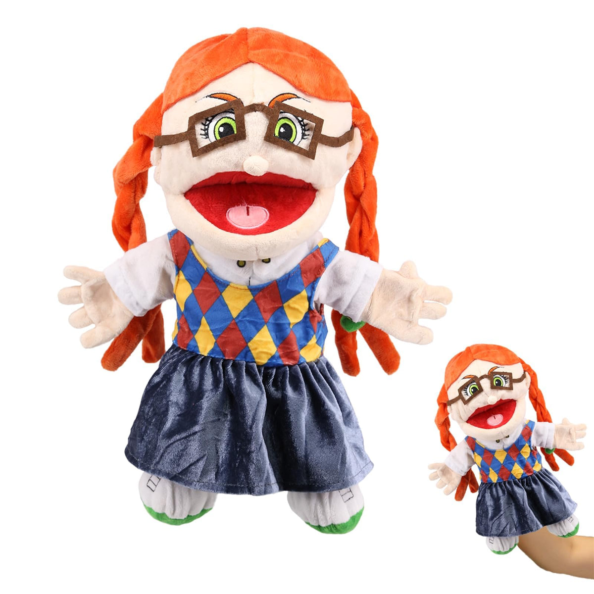 KASTWAVE Jeffy Hand Puppets for Kid, Jeffy's Classmates JR Hand Puppet Toys to Role Play Cute Cartoon Puppets for Adults Kids Interactive Performance Storytelling (Girl)