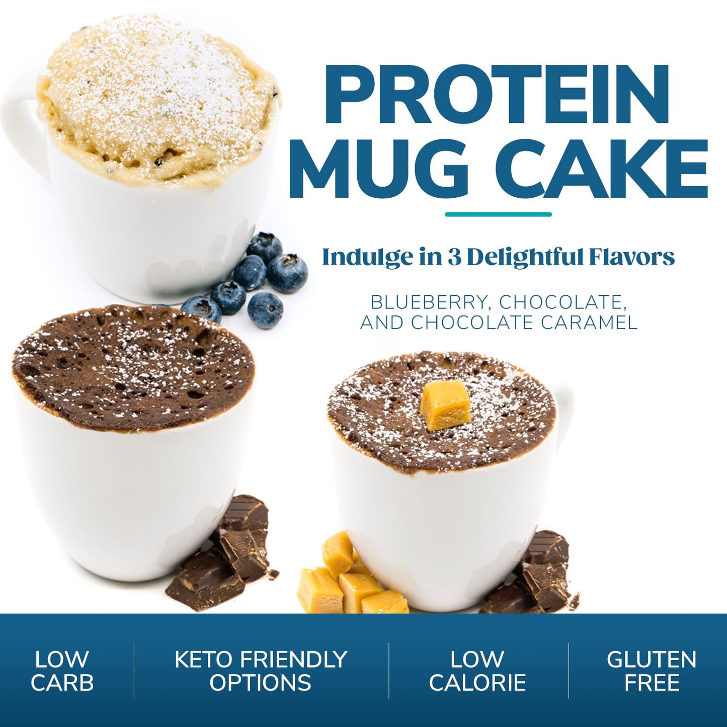WonderSlim Protein Mug Cake, Chocolate Caramel, 6g Fiber, Low Sugar, Gluten Free (7ct) - Medaid International