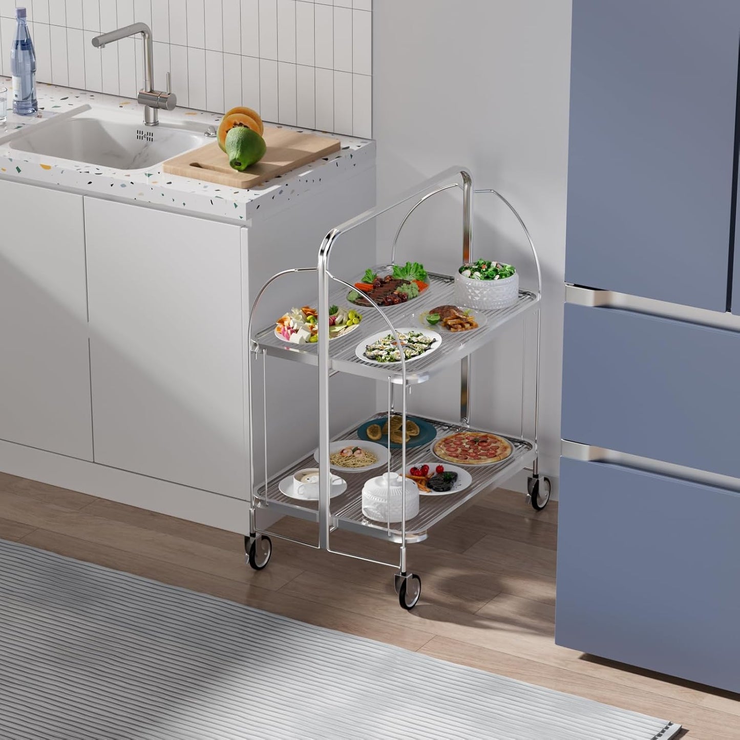 Folding Kitchen Trolley