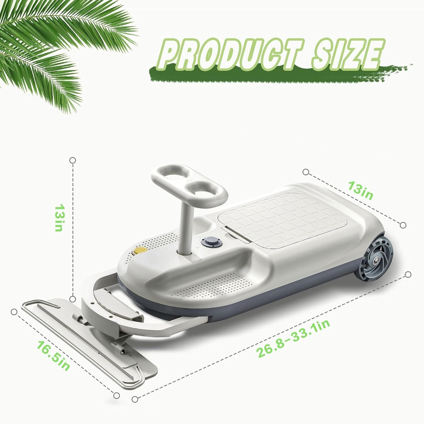 Cleaning Go Kart for Kids, Ride On Mop Floor Cleaner Go Carts with Cool Lights  Portable Mini Go Kart Retractable Cleaning Mop