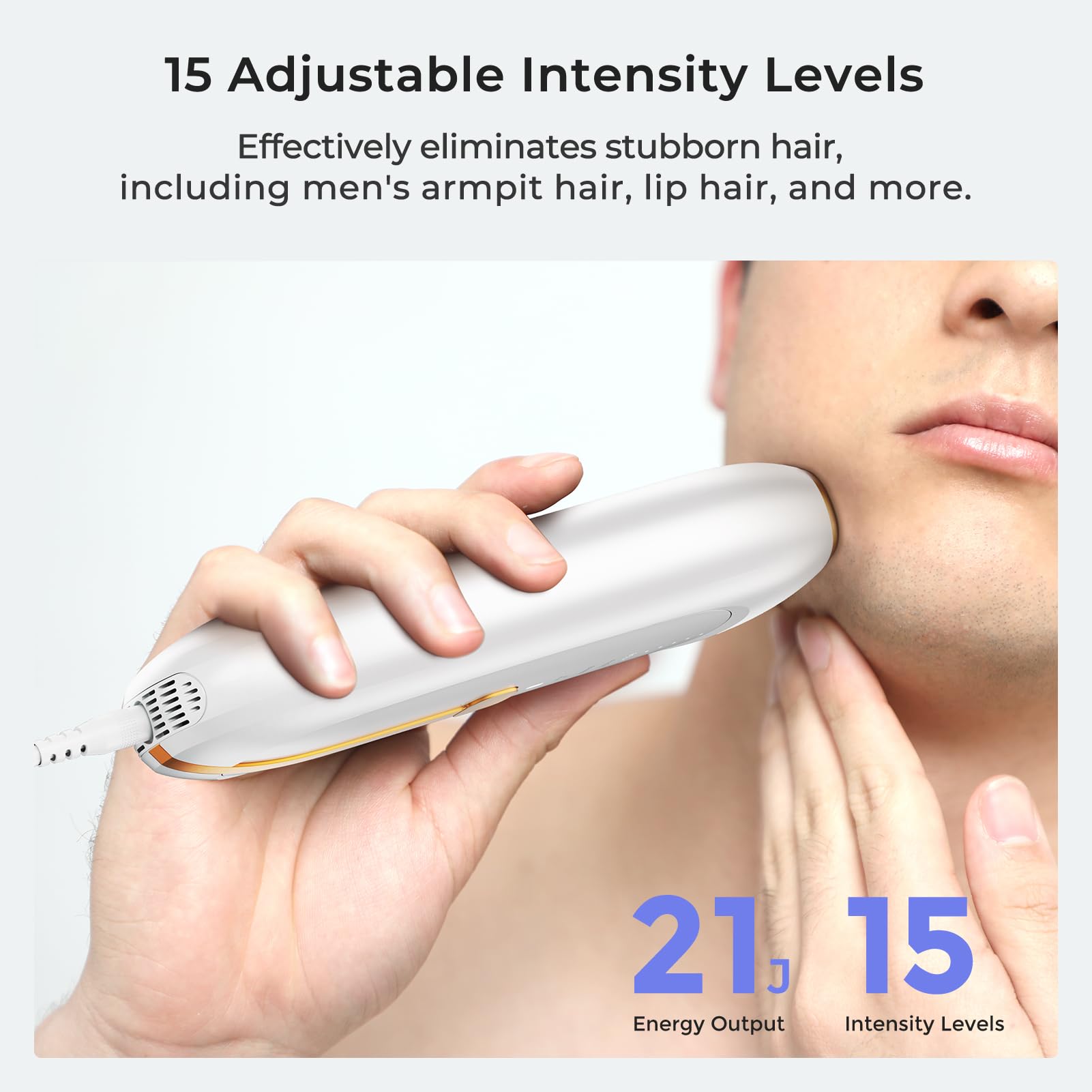 Painless Sapphire Ice Cooling IPL Laser Hair Removal Device for Women and Men Permanent, Unlimited Flashes, Alternative to Salon Hair Removal Safe at Home for Face Bikini Upper Lip Armpits Legs - Medaid International
