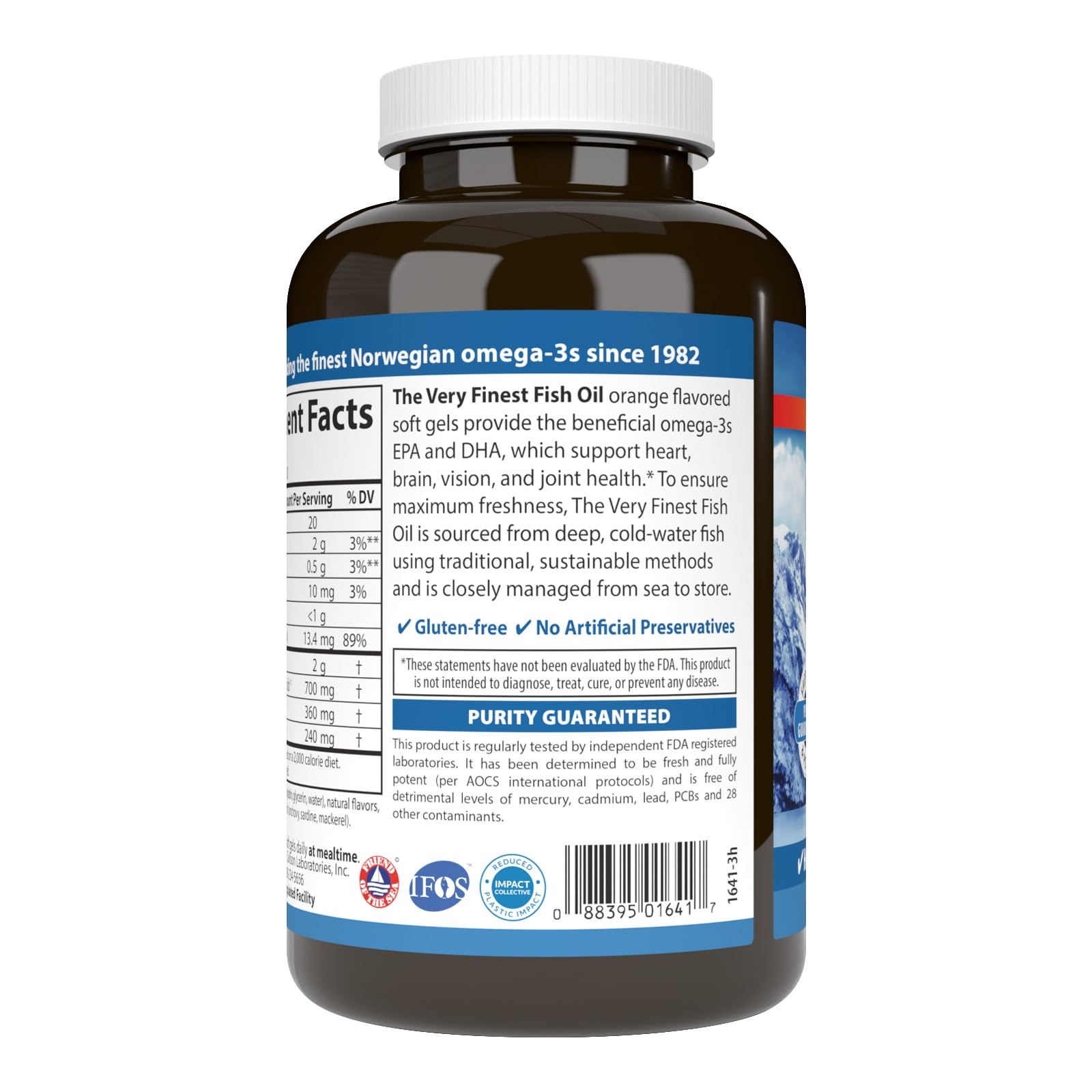 Carlson - The Very Finest Fish Oil, 700 mg Omega-3s, Norwegian Fish Oil Supplement, Wild Caught Omega 3 Fish Oil, Sustainably Sourced Fish Oil Capsules, Omega 3 Supplement, Orange, 120 Softgels - Medaid International