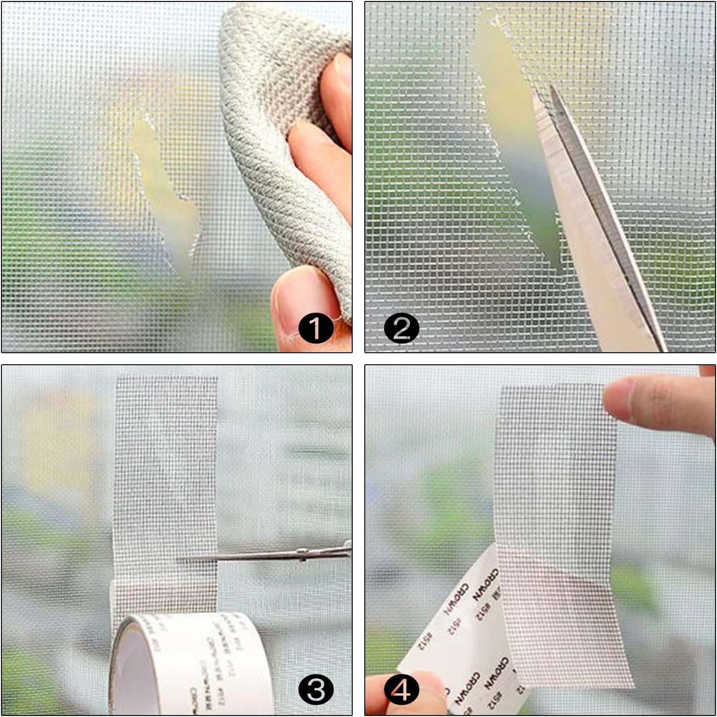 Window Screen Mosquito Net Repair Tape Strong Self Adhesive Fiberglass Mesh - تلزيق منخل