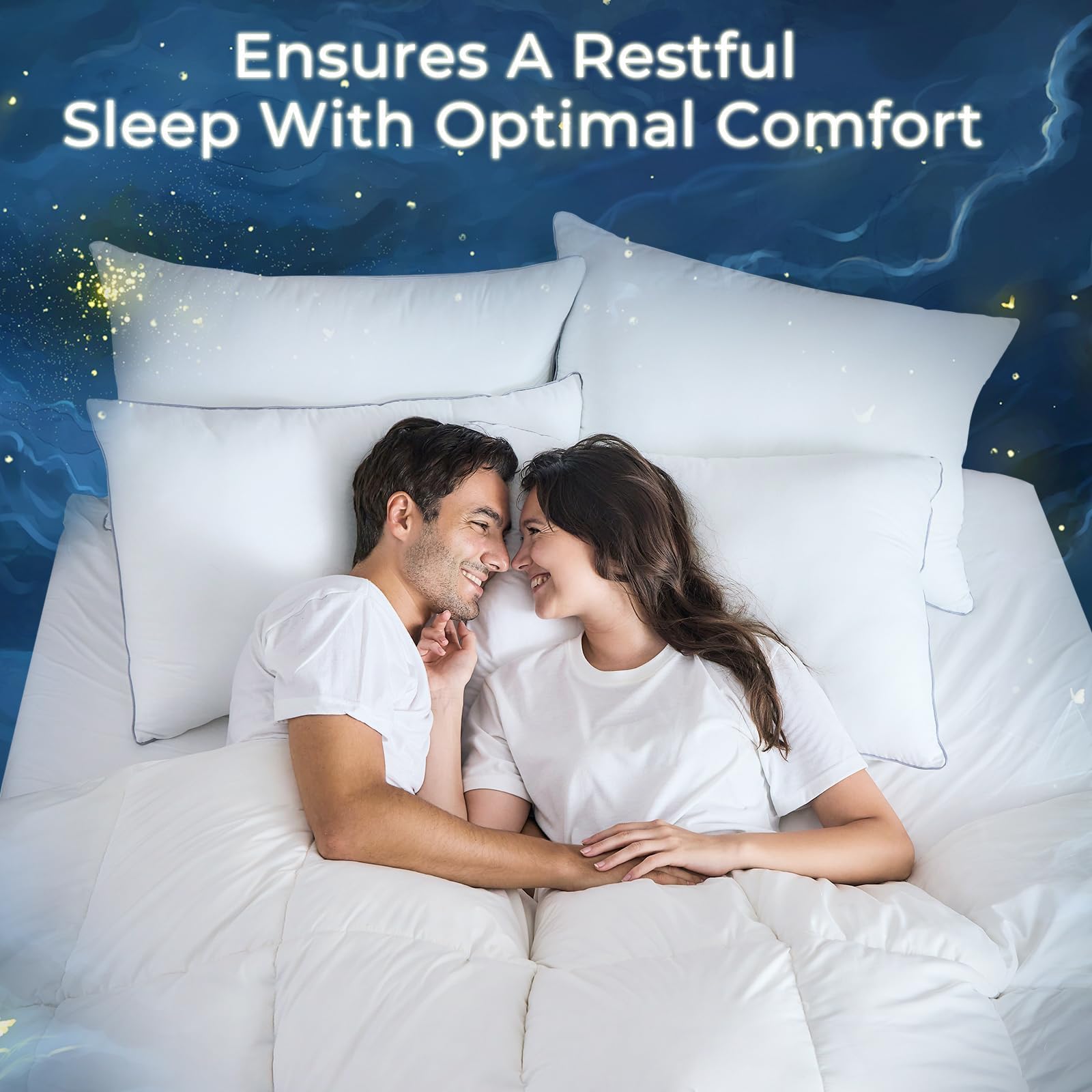 Sasttie Pillows Queen Size Set of 2, Bed Pillows for Side, Back, and Stomach Sleepers - Oeko-Tex Certified Down Alternative Plump Filling - Hotel Quality and Machine Washable, 2 Pack - Medaid International