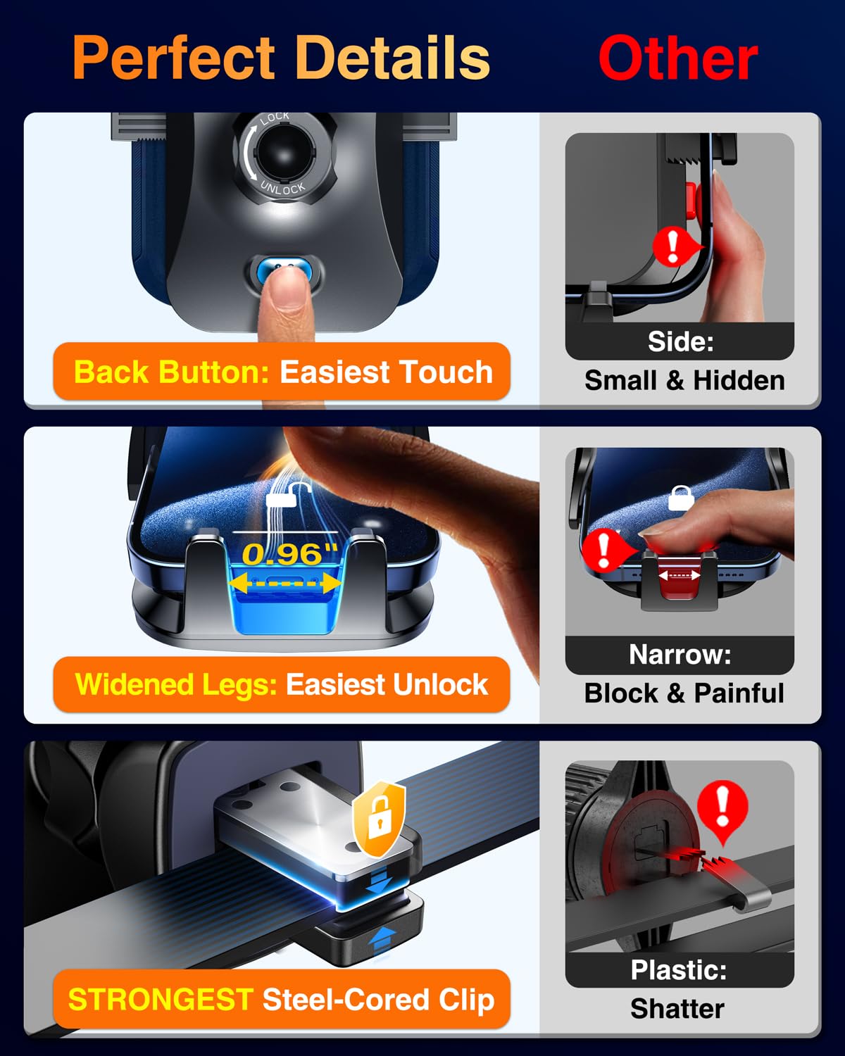 VANMASS 【85+LBS Strongest Suction & Military-Grade 2025 Ultimate Car Phone Mount【Patent & Safety Certs】 Cell Phone Holder Truck Stand for Dashboard Windshield Vent for iPhone 17 Pro Max 16 15 Samsung - Medaid International