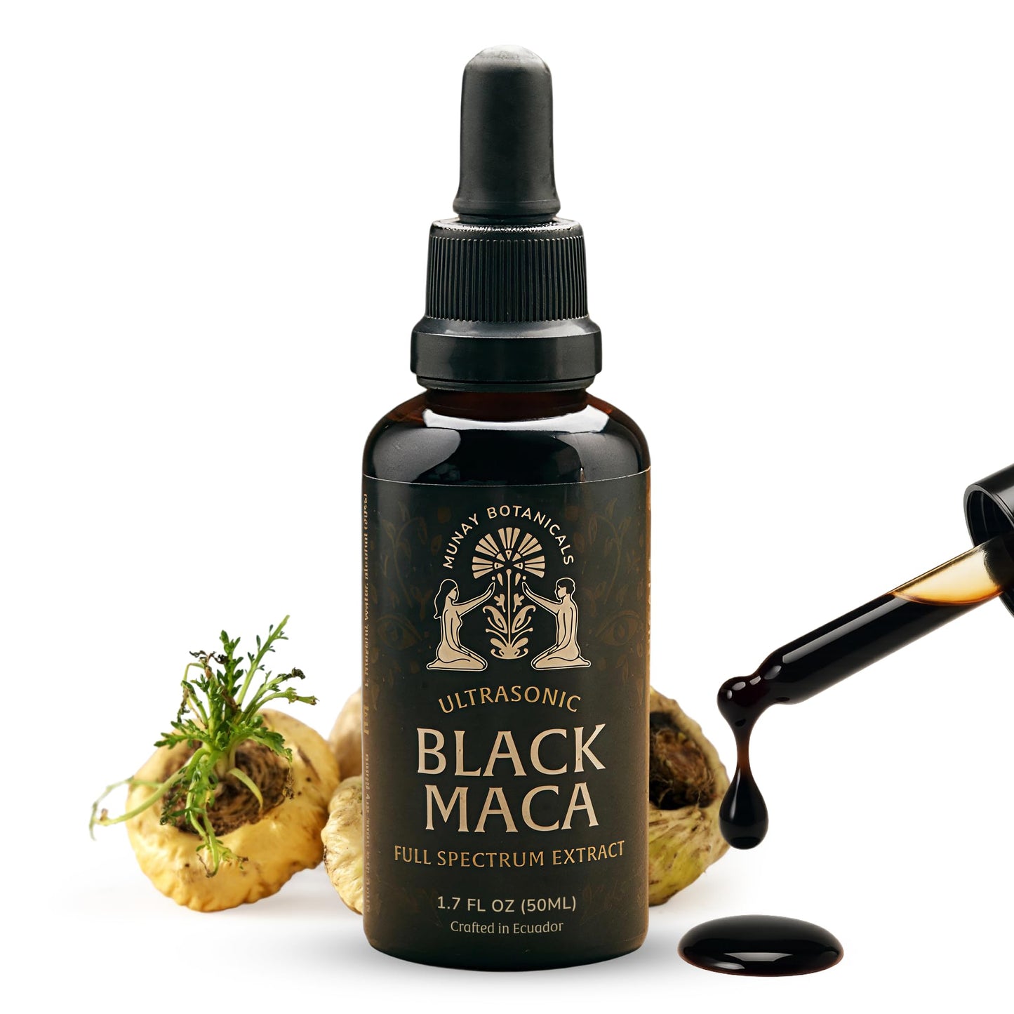 Munay Botanicals Black Maca Extract 50ml – Andean Plant-Based Ingredient for Endurance, Focus & Vitality | Traditionally Used for Generations | Vegan, Non-GMO Clean Maca Root Drops – 50 Servings - Medaid International