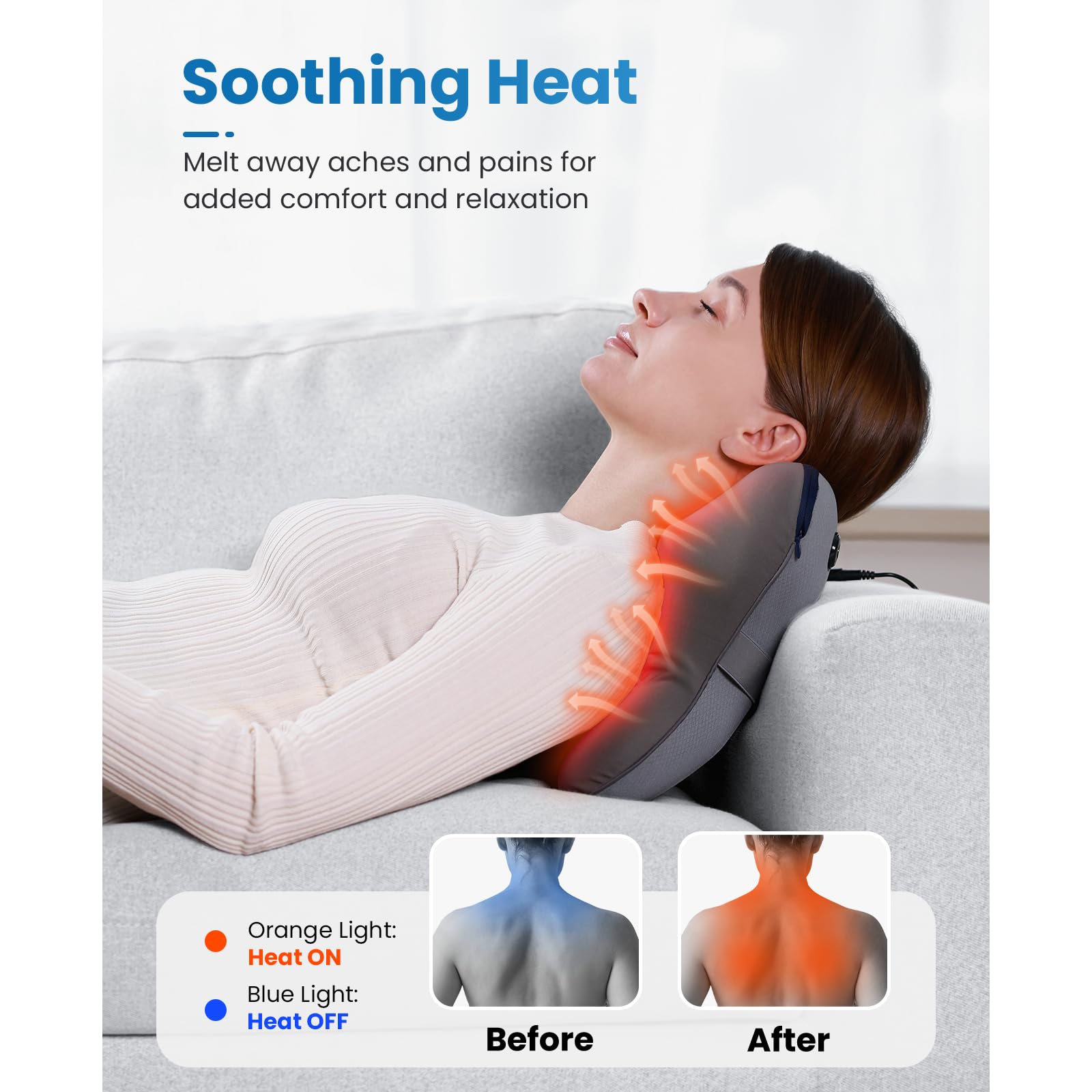 BOB AND BRAD Back Massager with Heat and Remote, EZBack Plus Corded Neck Massager for Pain Relief Deep Tissue, Shiatsu Massage Pillow with 3 Level for Full Body, FSA Eligible Ideal Gifts for Women - Medaid International