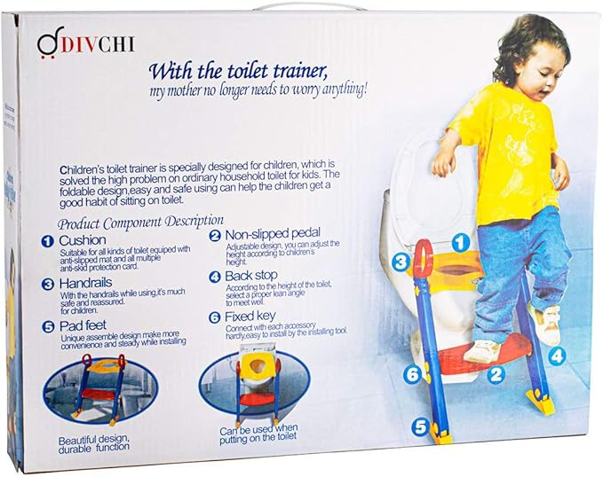 Baby Potty Training Seat – Foldable Toilet Trainer with Ladder