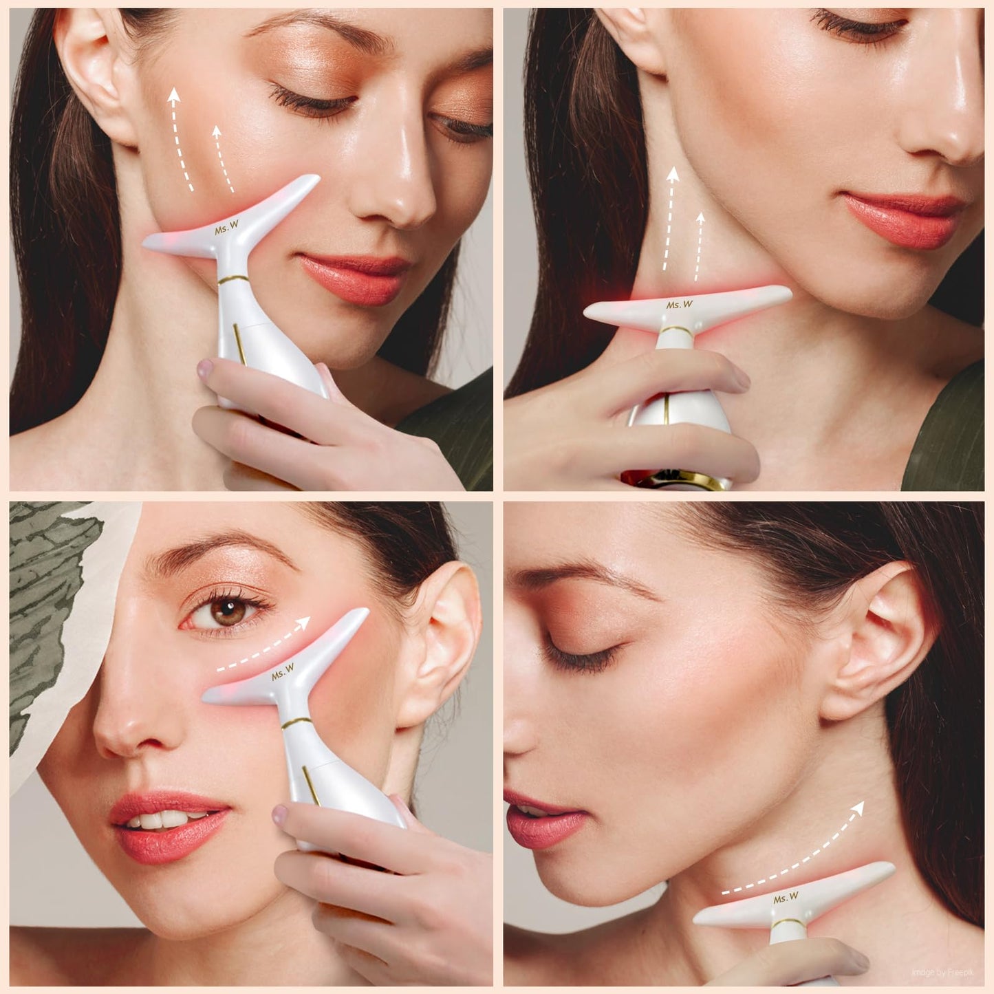 Red Light Facial Massager, Skin Care Tools for Face & Neck Beauty Device, 3 in 1 Face Massager Tool with LED, Thermal, Vibration, Tightenings, Rejuvenation for Women - Medaid International