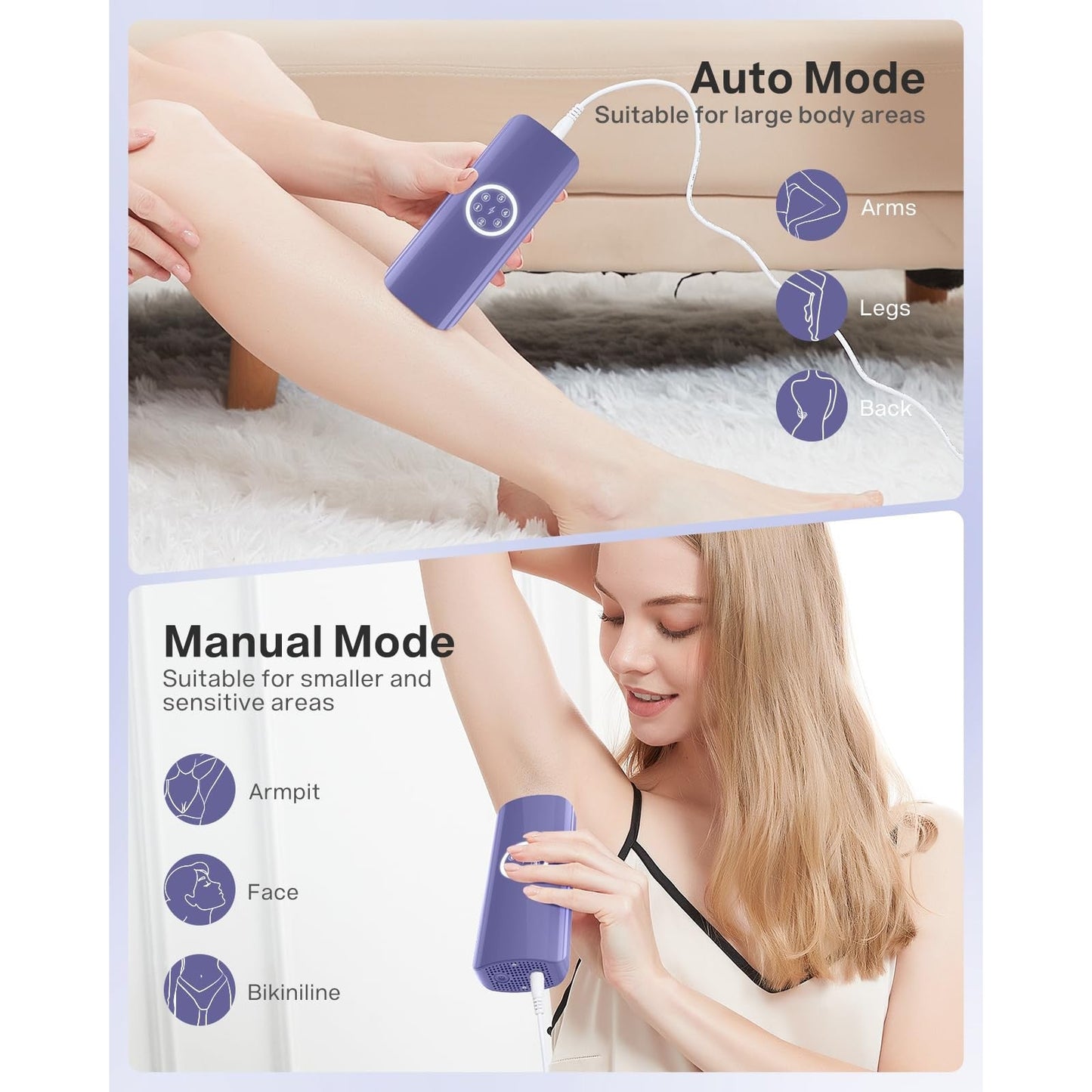 Laser Hair Removal for Women and Men, IPL Hair Remover Device Permanent for Face Body and Bikini, at-Home Laser Hair Removal Device is Safe Effective, Nearly Painless & Long-Lasting Results - Medaid International