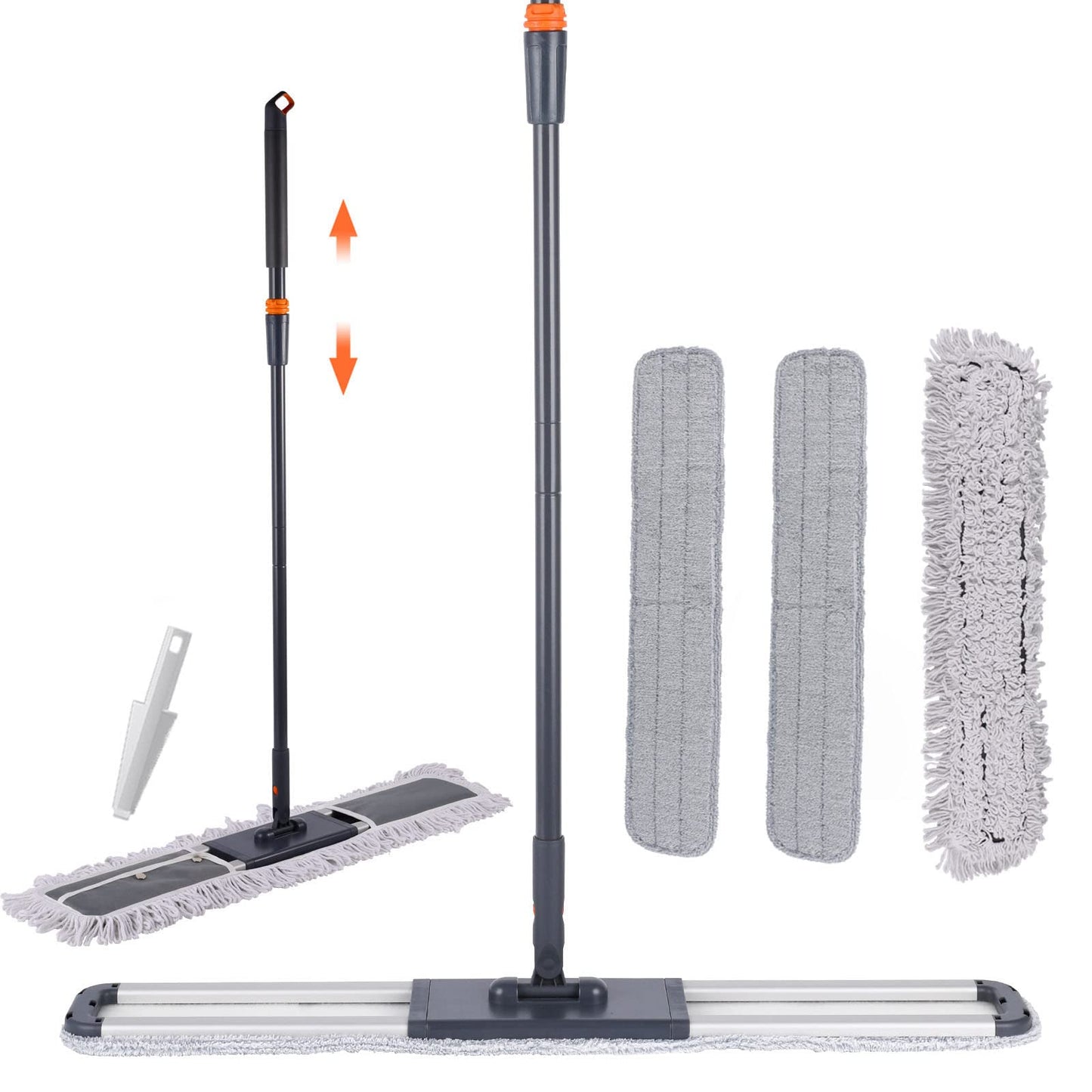 36" Large Wrestling mat mop Commercial Dust Mops for Floor Cleaning Push mop with Adjustable Handle for Company Hotel Household Cleaning Supplies - Medaid International